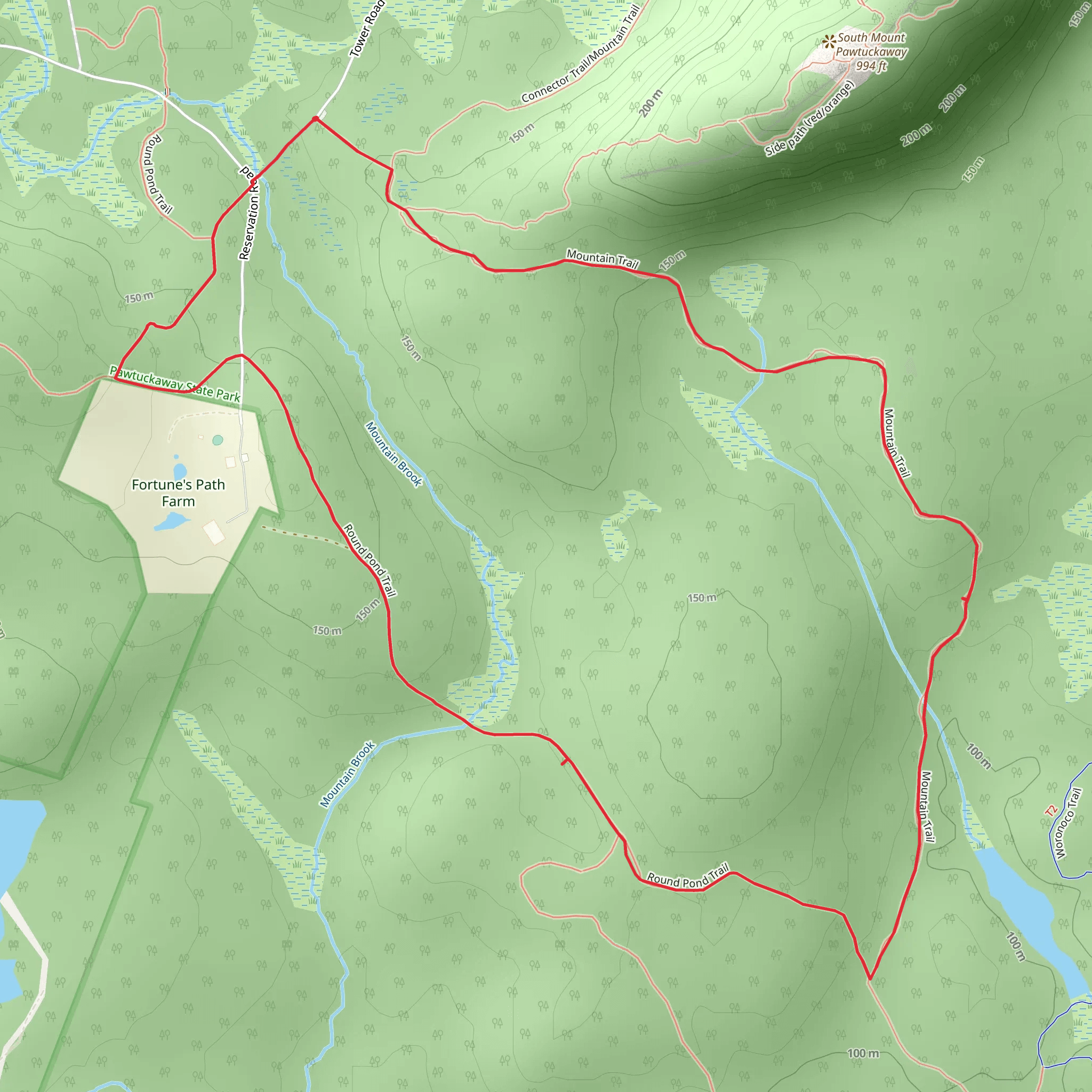 Mountain Brook via Round Pond Trail mobile static map