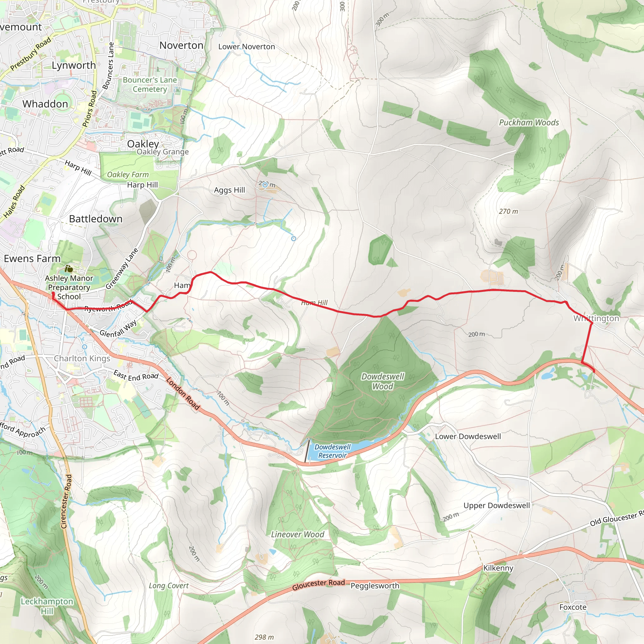Ham Hill mobile static map