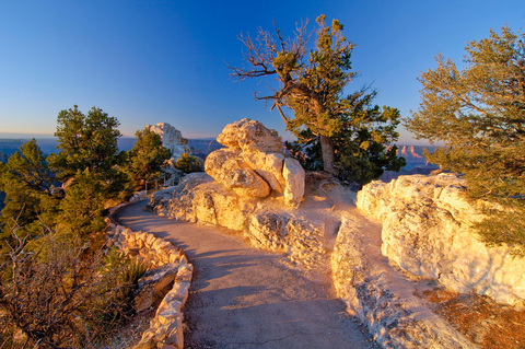 An image depicting the trail Bright Angel Point Trail and its surrounding area.