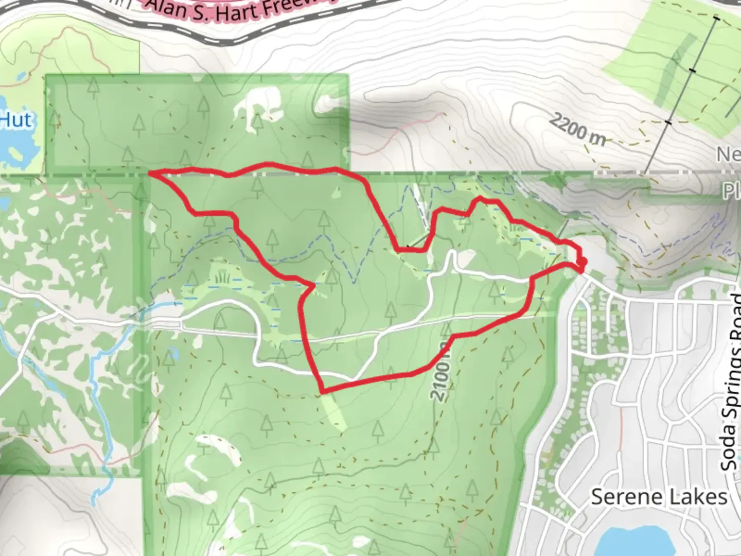 An image depicting the trail Kidd Lakes, Little Dipper and Yuba Loop and its surrounding area.