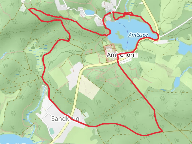 Amtssee via Rundweg Amtsee and Gruener Strich