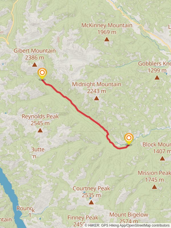 Map of Twisp River Trail, Okanogan County