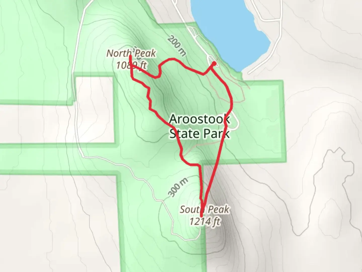 An image depicting the trail North Peak and Quaggy Jo South Peak Loop Trail and its surrounding area.