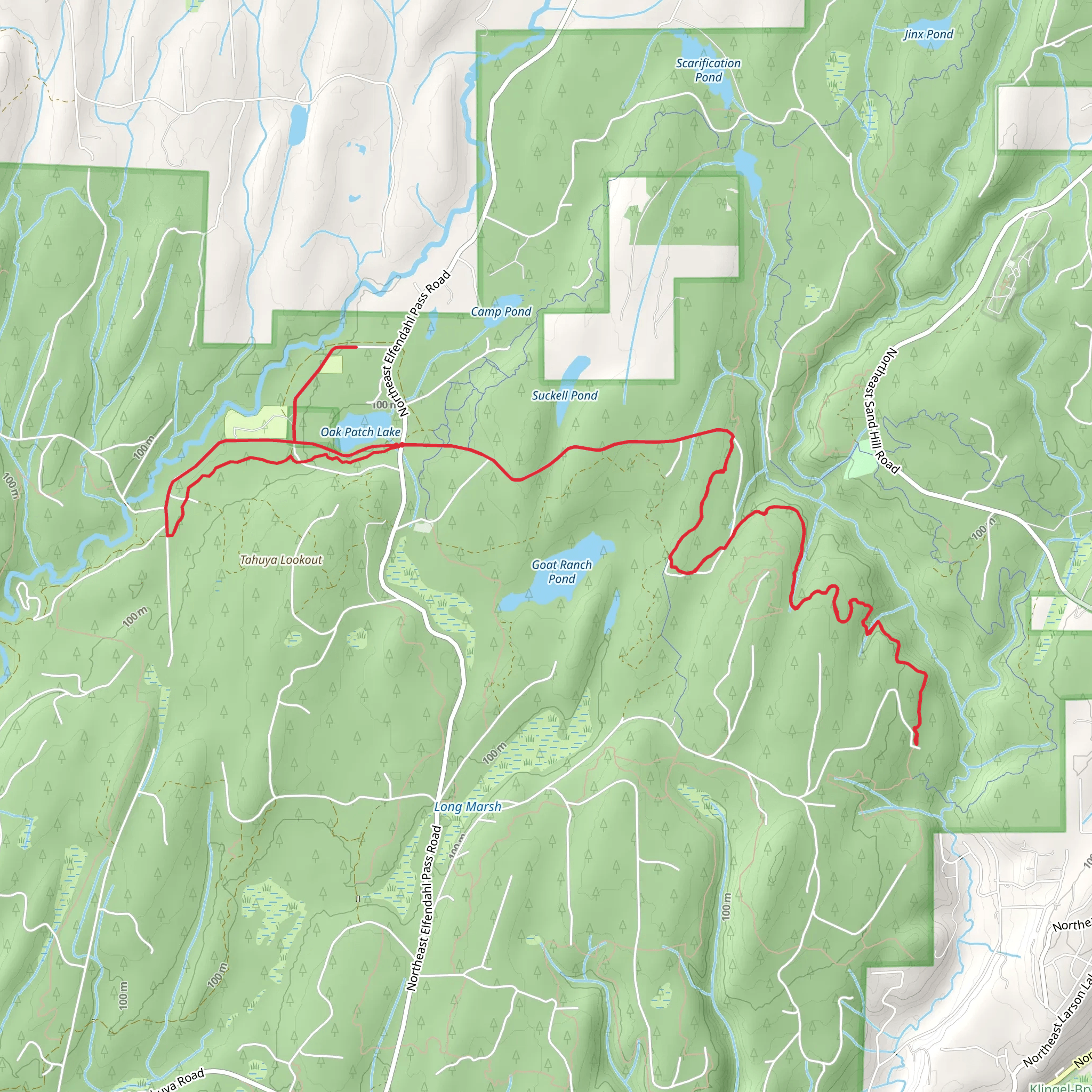 Oak Patch Lake and Mission Creek Trail mobile static map