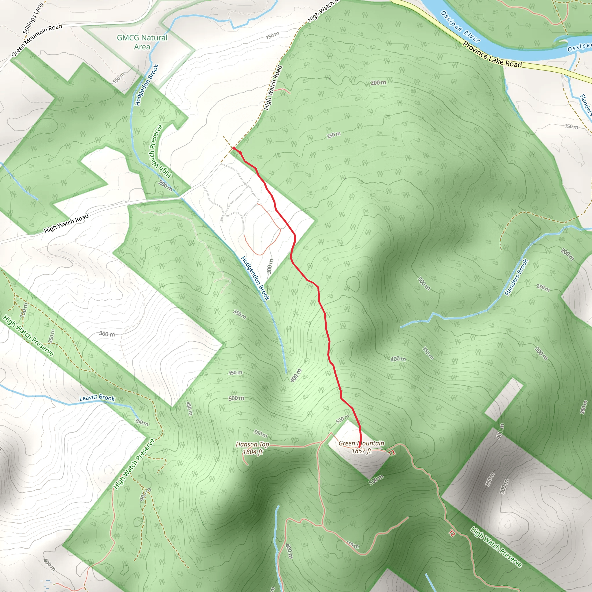 Green Mountain via High Watch Trail mobile static map