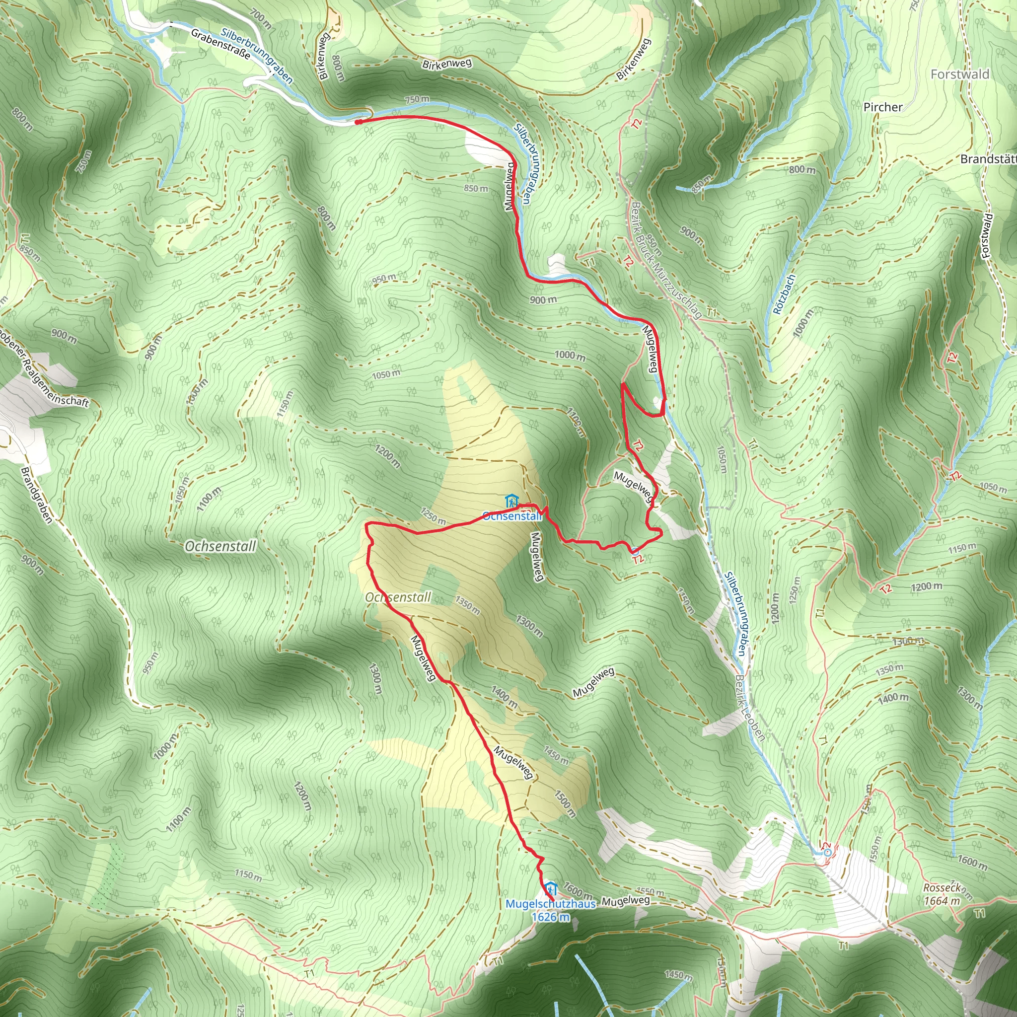 Mugel hike from Niklasdorf mobile static map