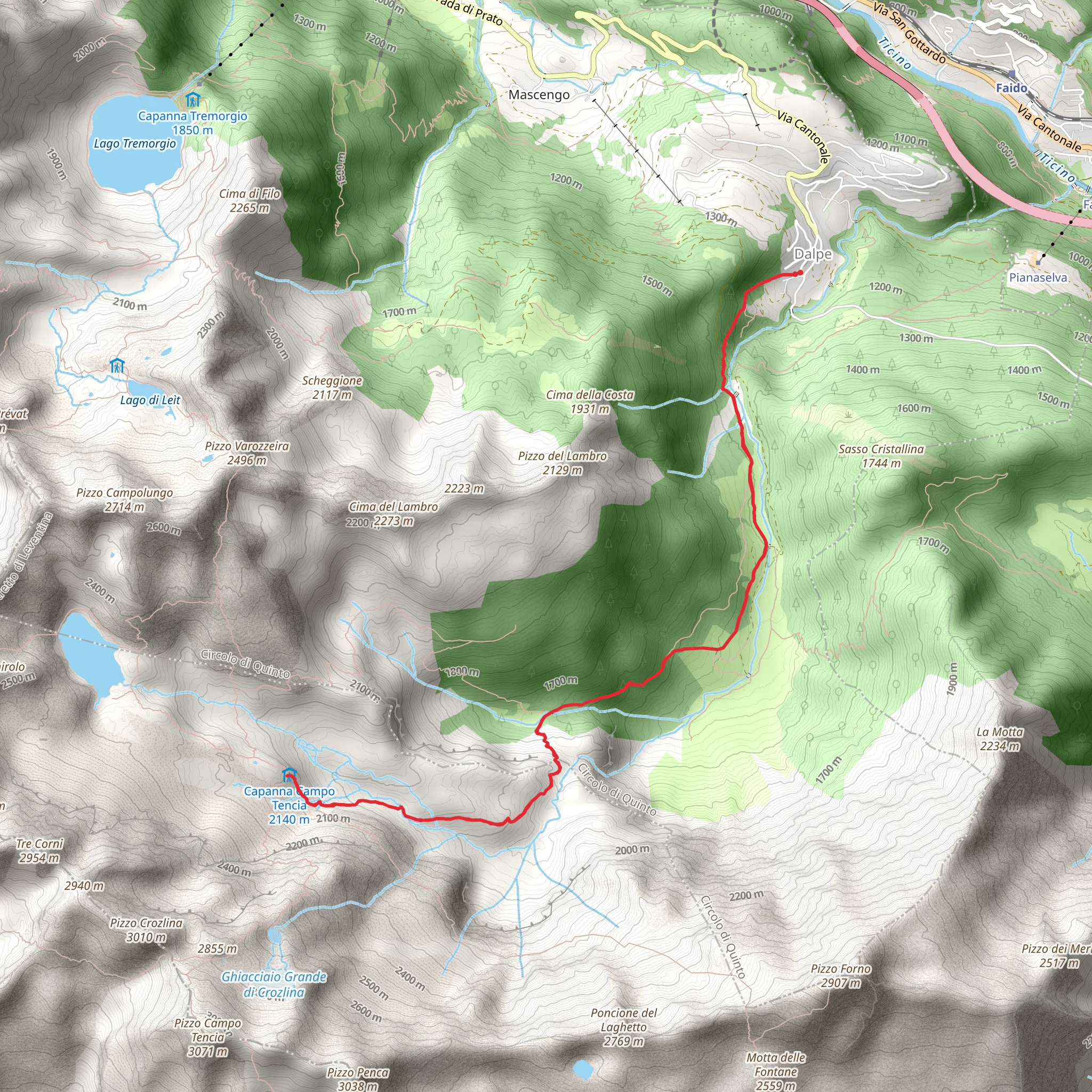 Campo Tencia Trail mobile static map