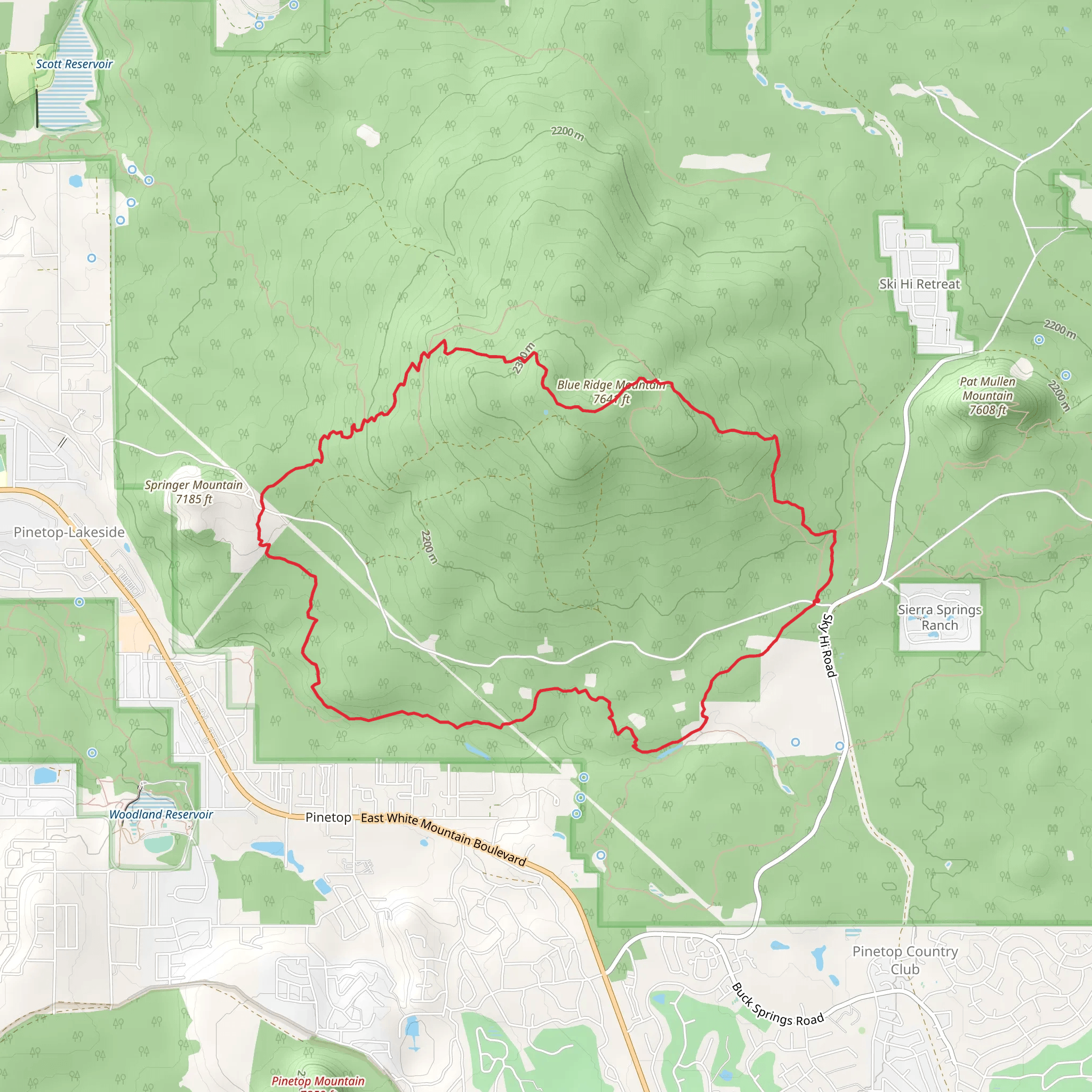 Blue Ridge Mountain and Blue Ridge Trail Loop mobile static map