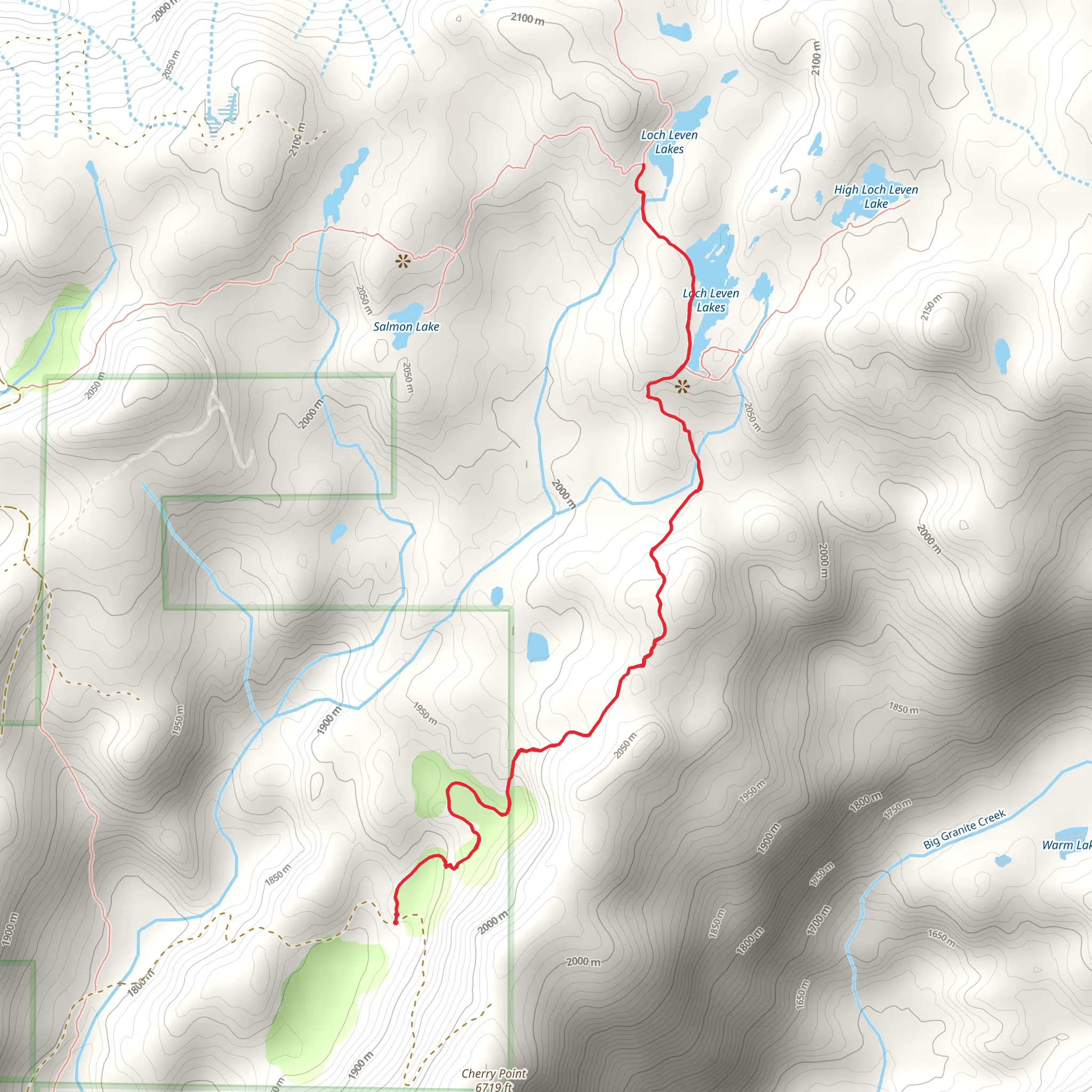 Loch Even Lakes via Cherry Point Trail mobile static map