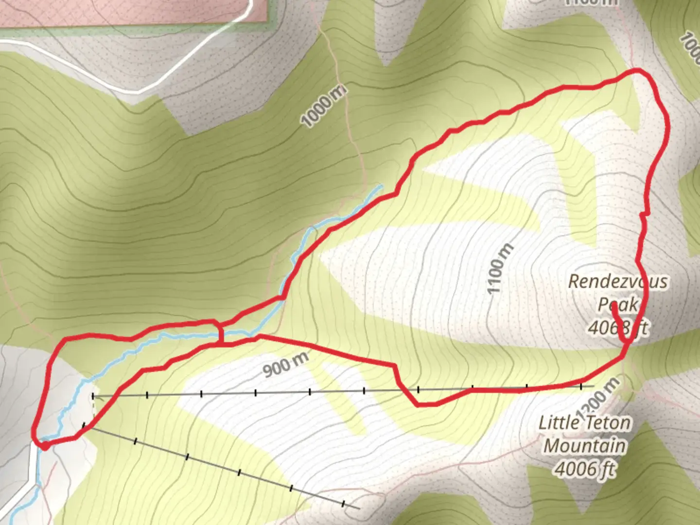 An image depicting the trail Rendezvous Peak Trail Loop and its surrounding area.