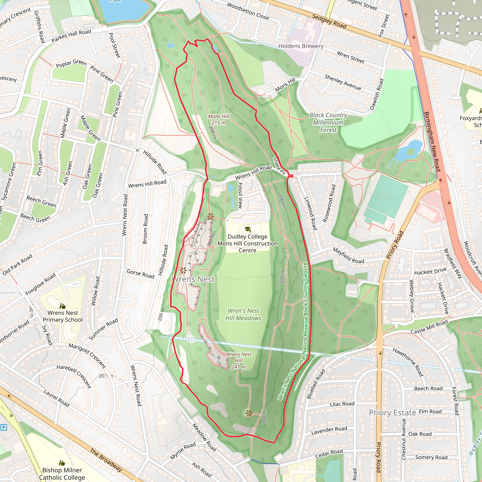 Seven SIsters Caverns and Mons Hill Loop mobile static map