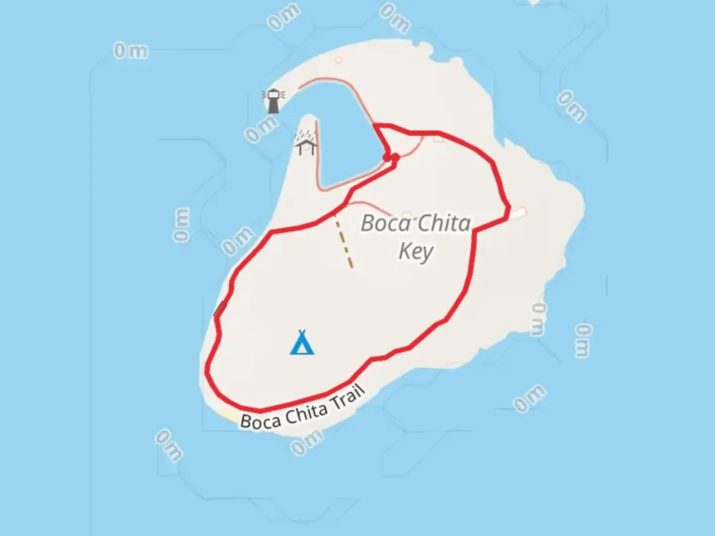 An image depicting the trail Boca Chita Loop Trail and its surrounding area.