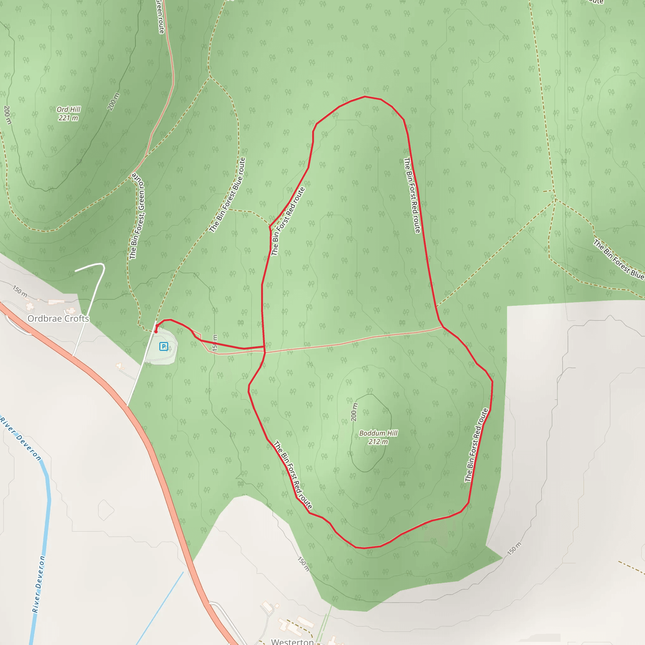 Ferny Knowe Loop - Huntly mobile static map