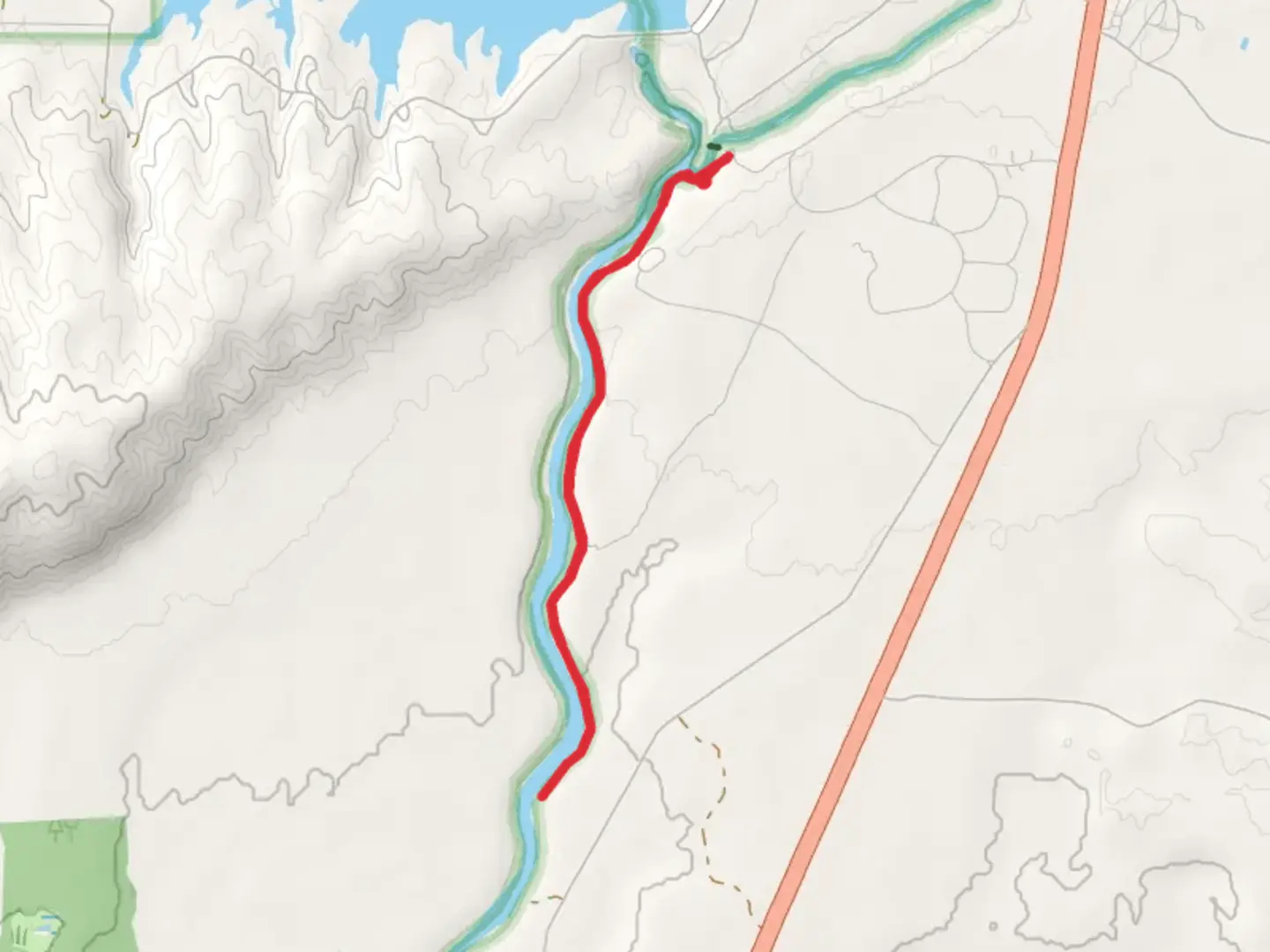 An image depicting the trail Box Canyon Trail via Henry's Fork Snake River and its surrounding area.