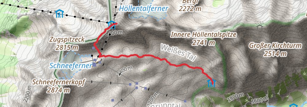 Zugspitze via Hausberg stage 3 Map