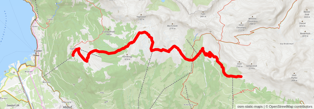 Schächen Valley High-Level Path stage 2 Map