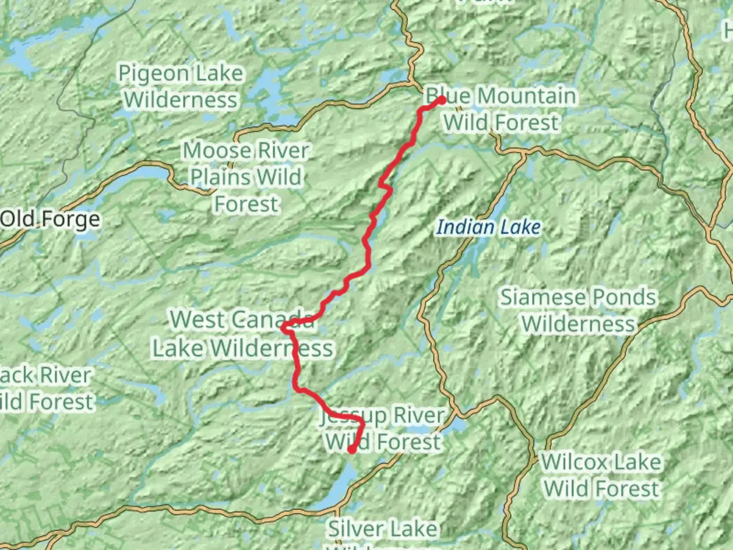 An image depicting the trail Northville Lake Placid Trail and its surrounding area.