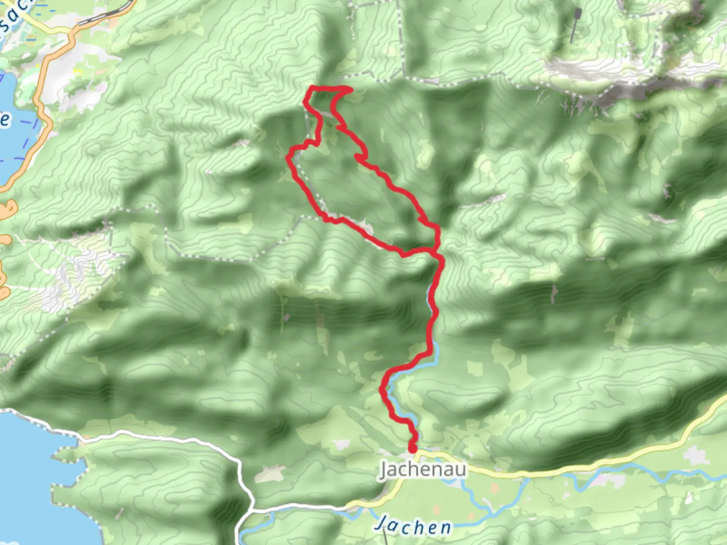 An image depicting the trail Schwarzeck and Rabenkopf Loop - Jachenau and its surrounding area.