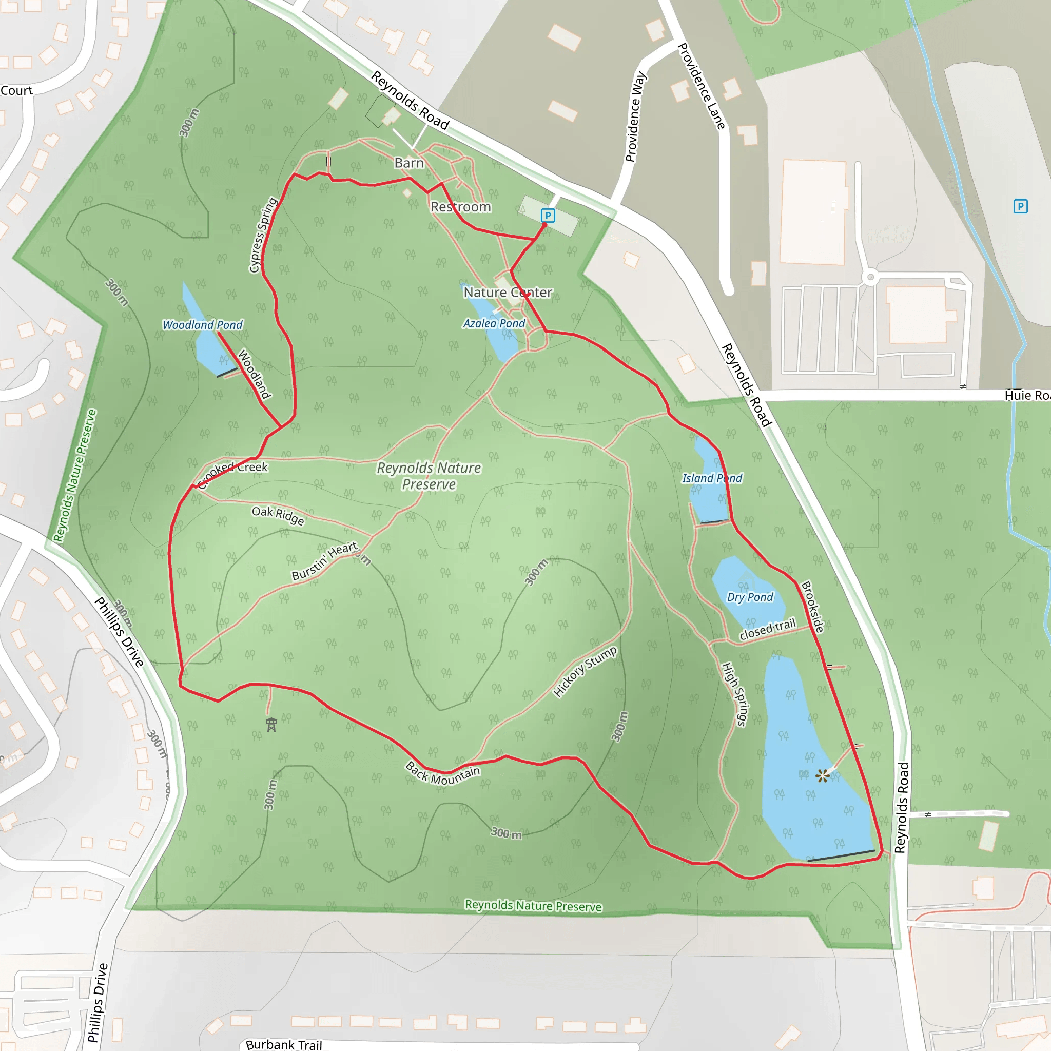 Azalea Pond, Woodland Pond and Big Pond Loop mobile static map