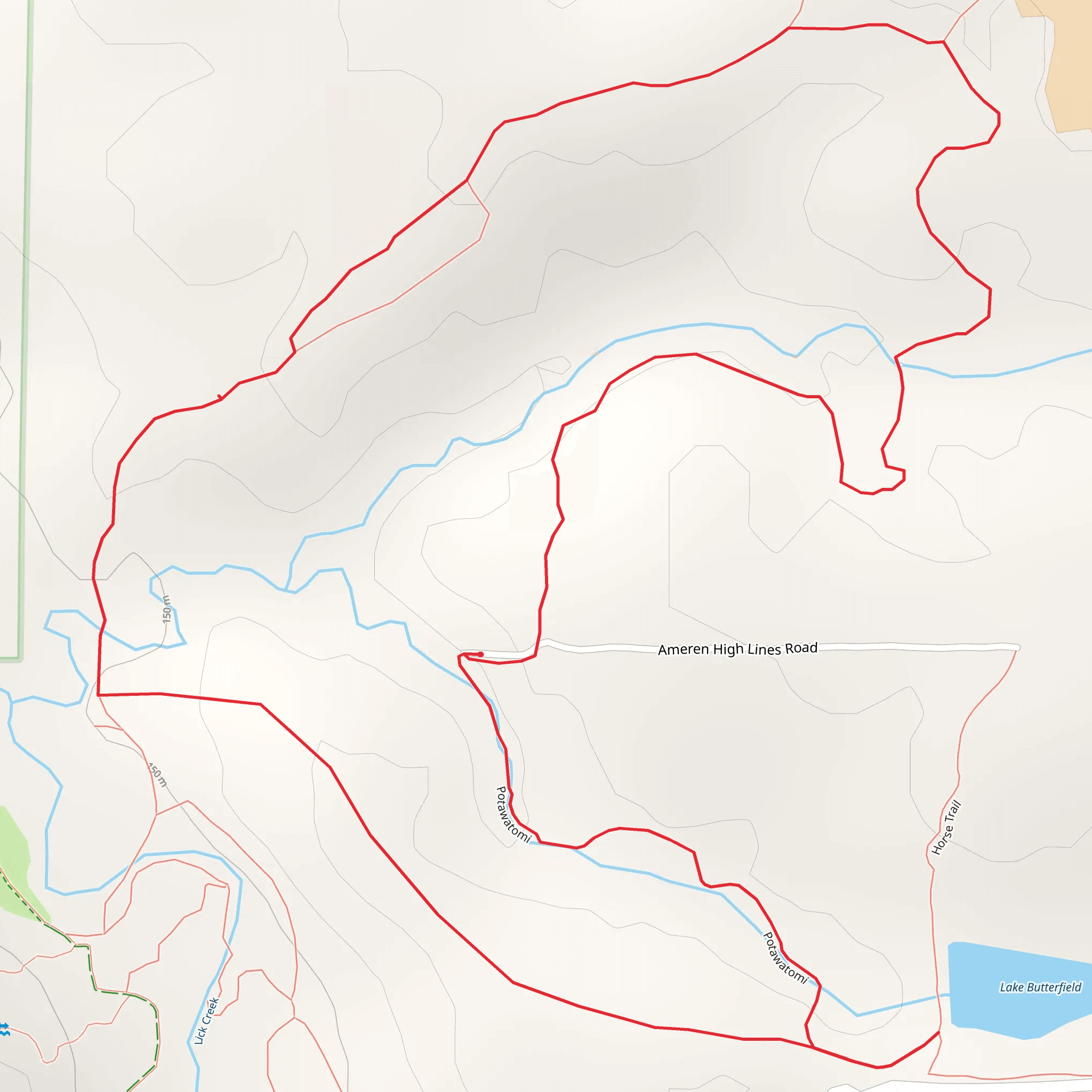 Lake Butterfield Loop mobile static map