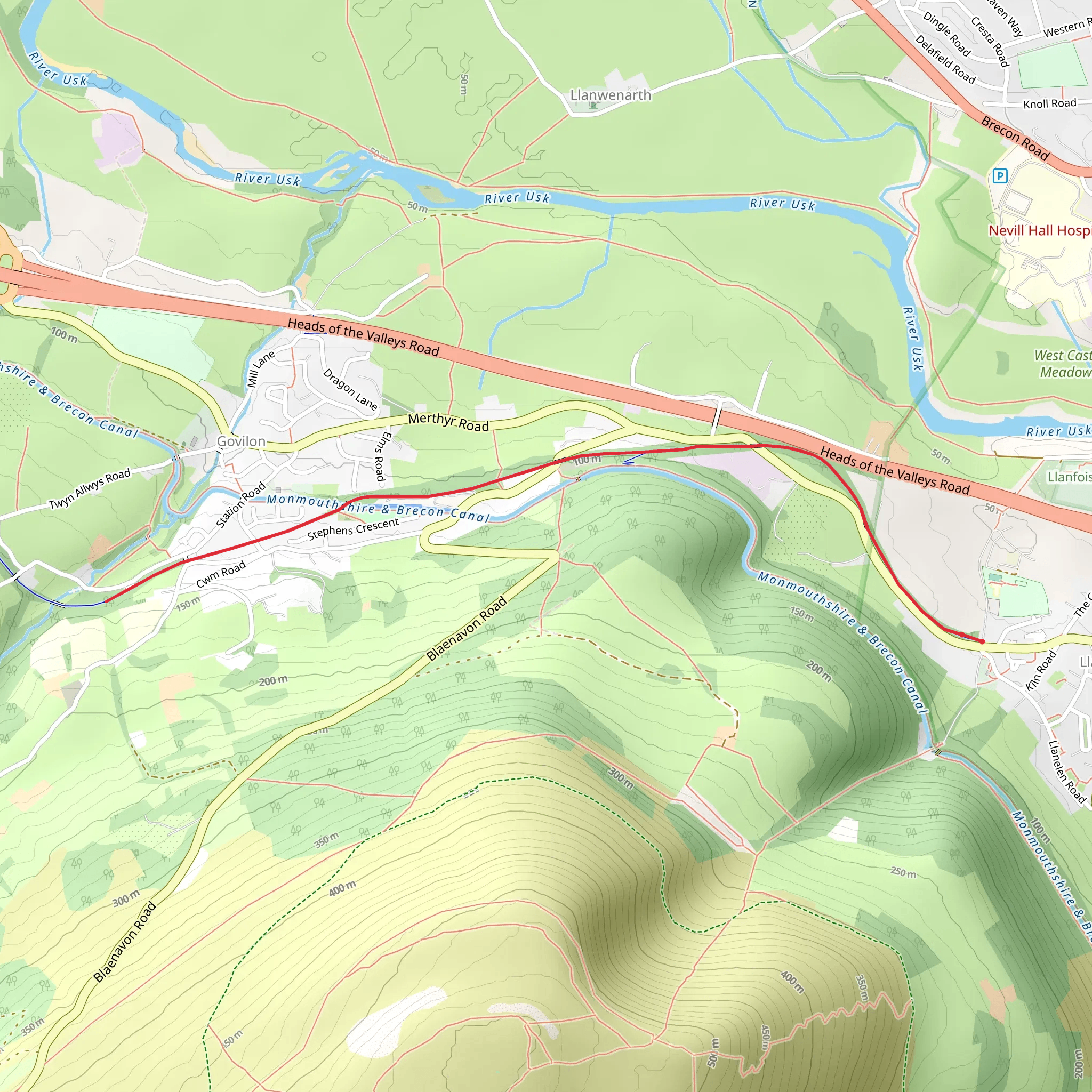 Along the Govilon Line mobile static map