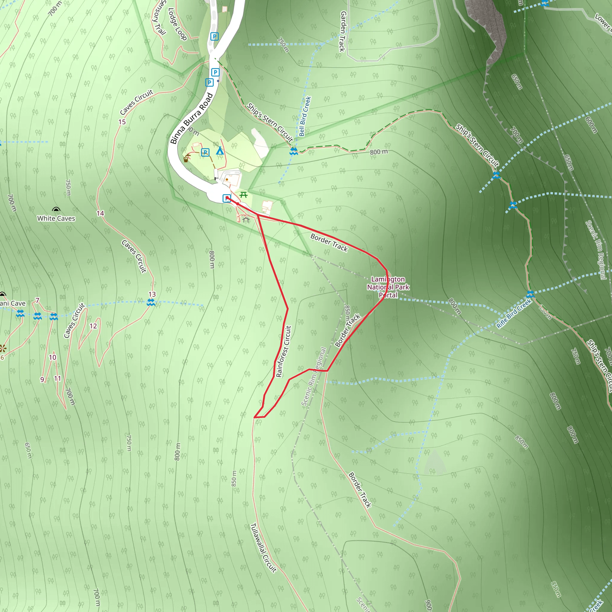 Rainforest Circuit Track mobile static map