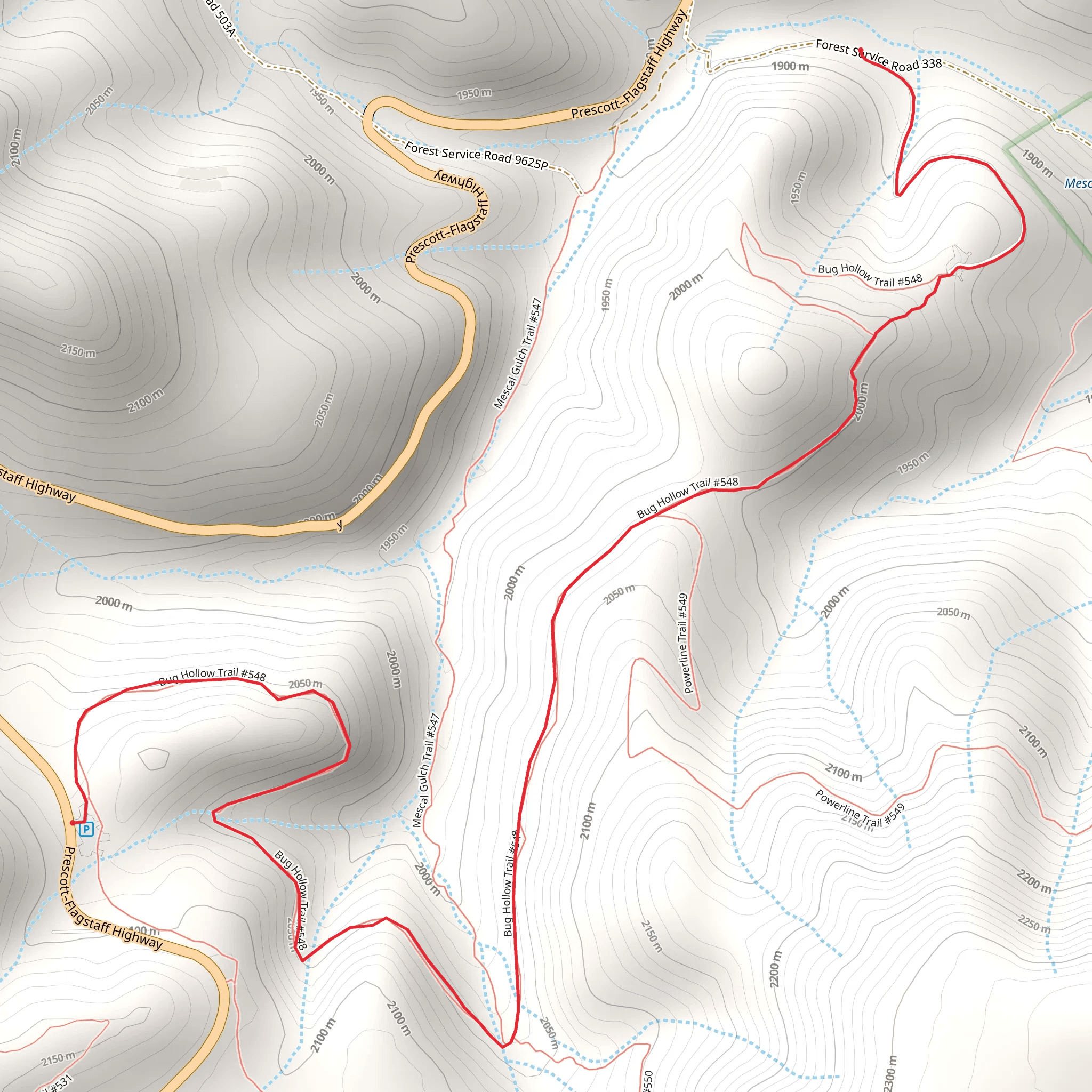 Bug Hollow Trail mobile static map