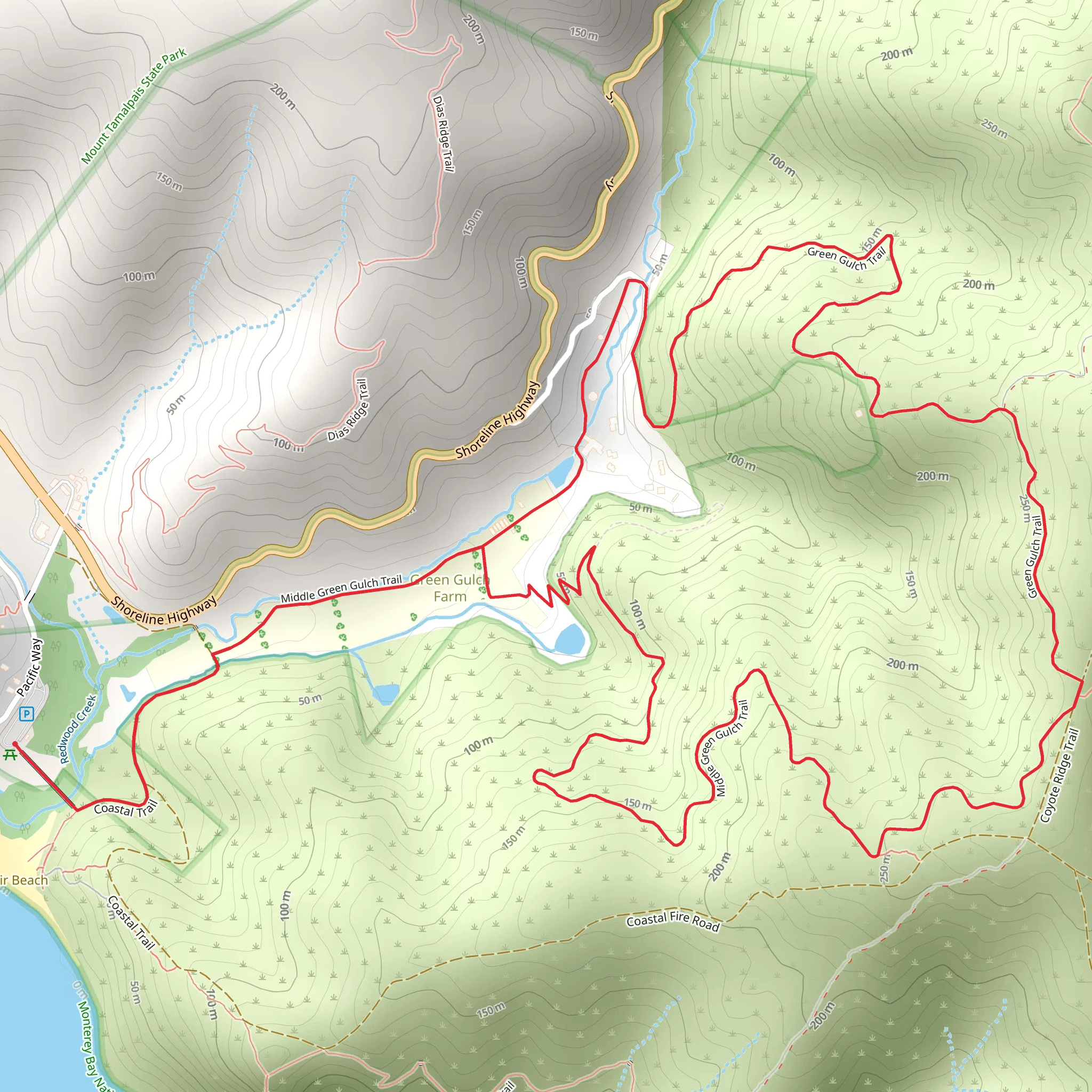 Green Gulch Loop Trail mobile static map