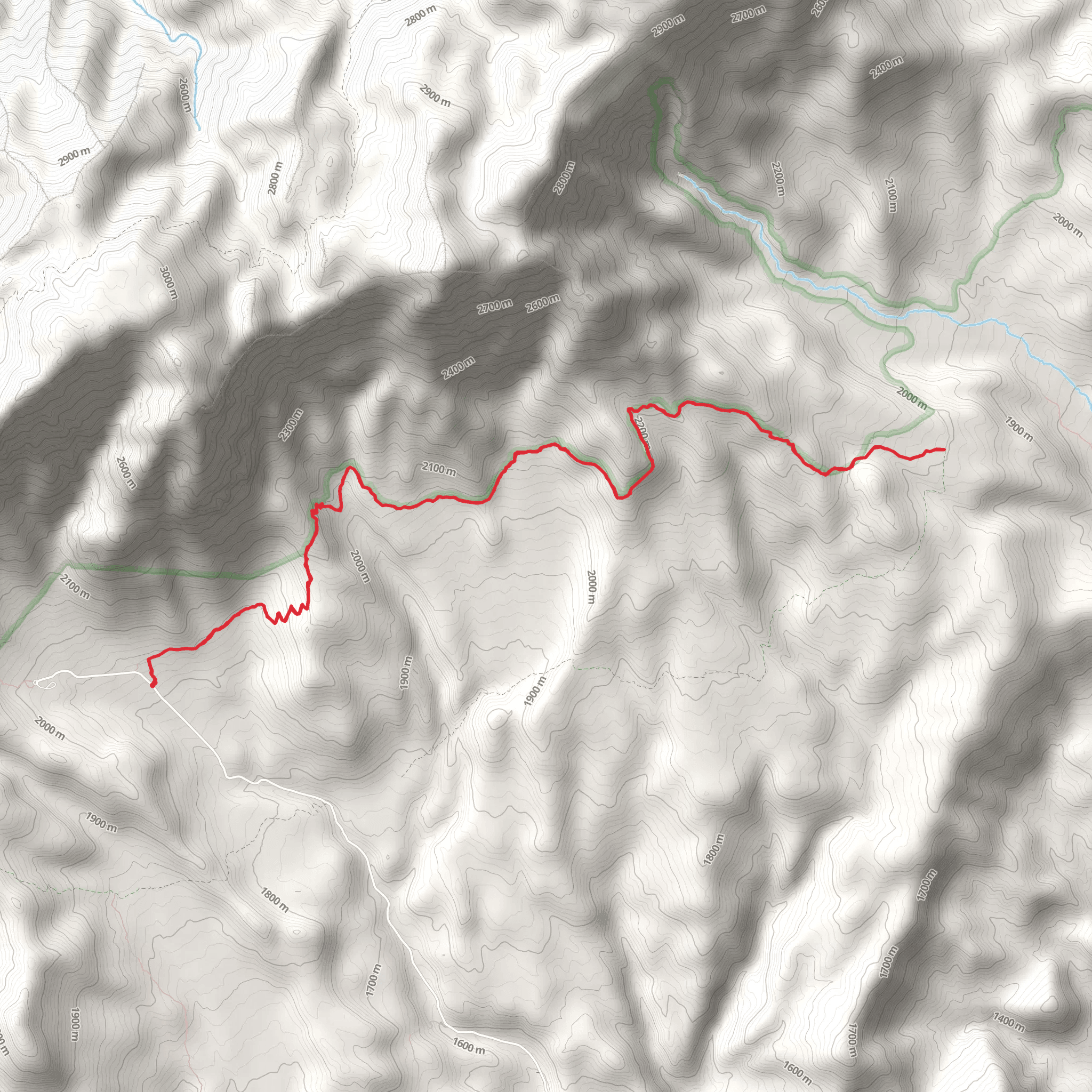 Highline Trail Out and Back mobile static map