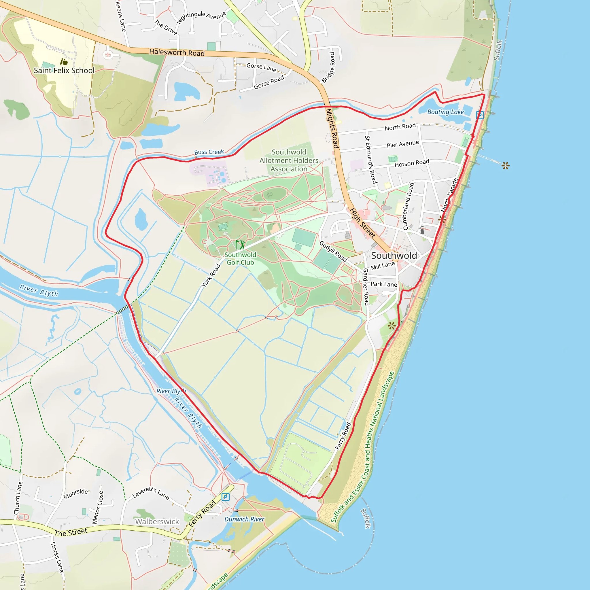 Buss Creek and River Blyth mobile static map