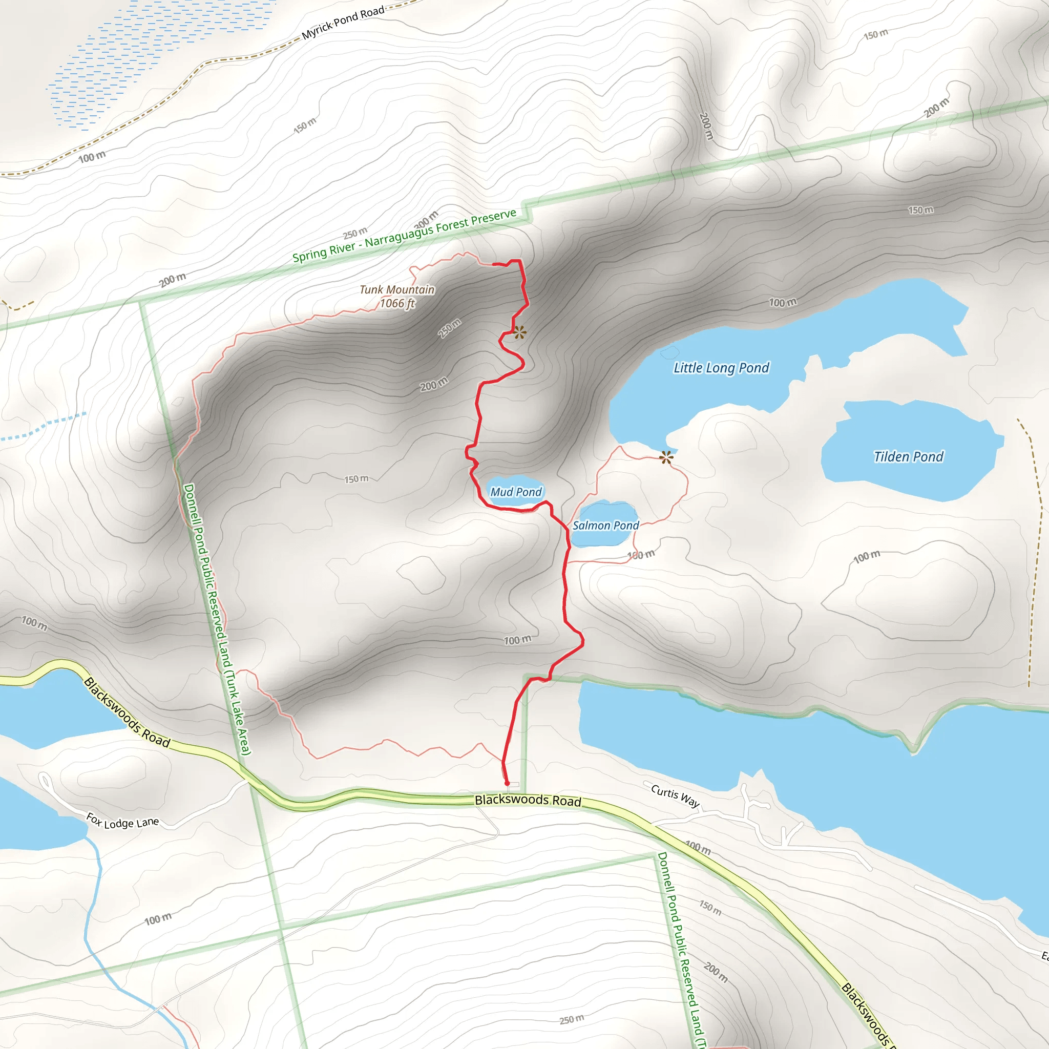 Mud Pond - Salmon Pond from Blackswoods Road mobile static map