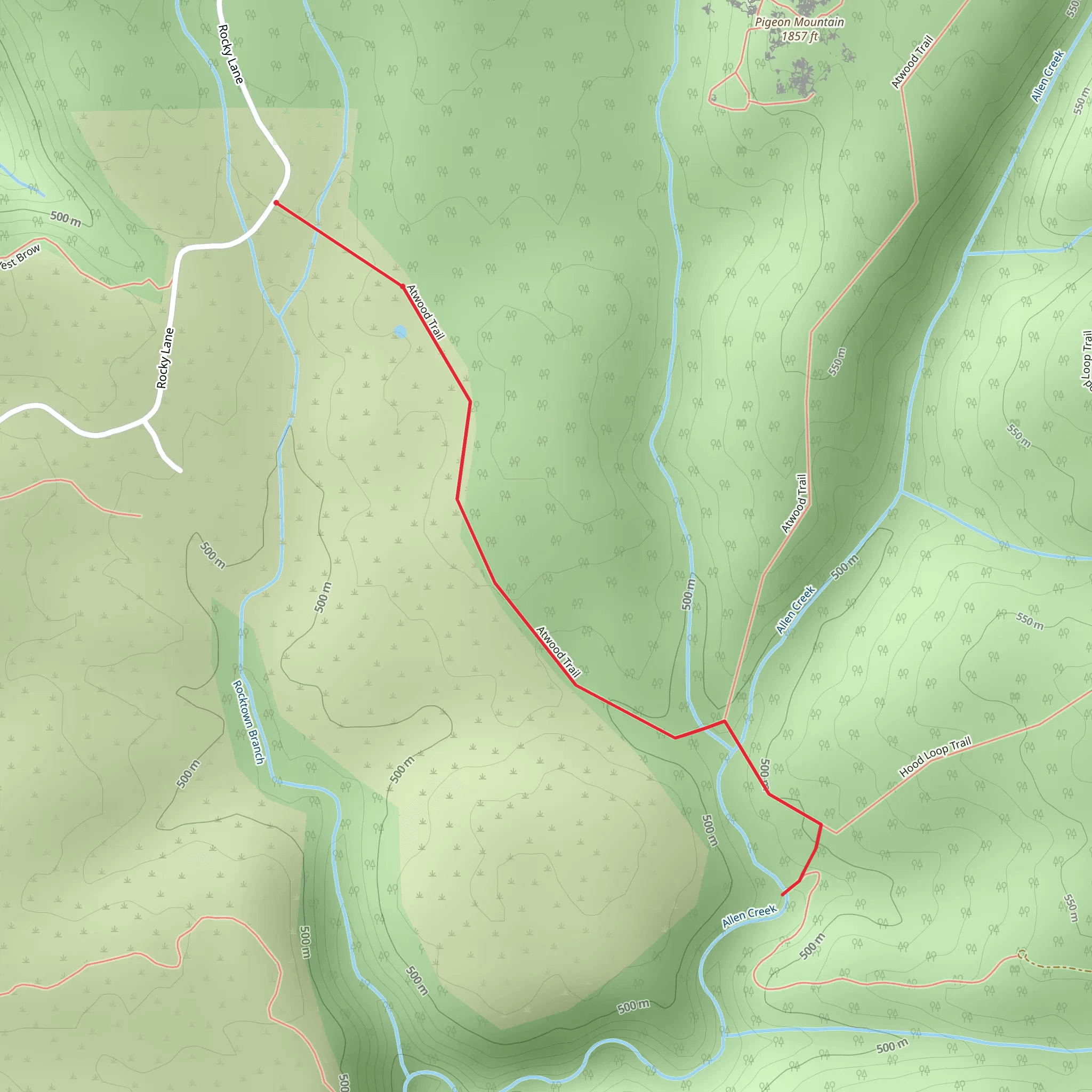 Allen Creek mobile static map