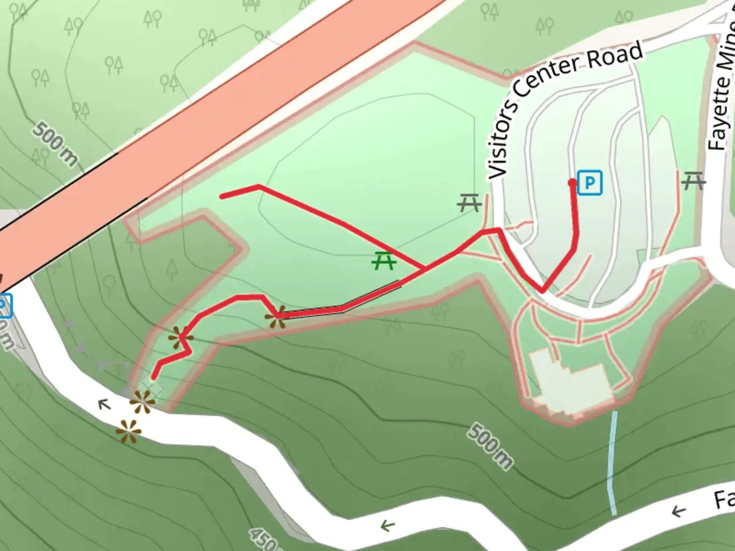 An image depicting the trail Canyon Rim Boardwalk and Lower Canyon Rim Boardwalk and its surrounding area.