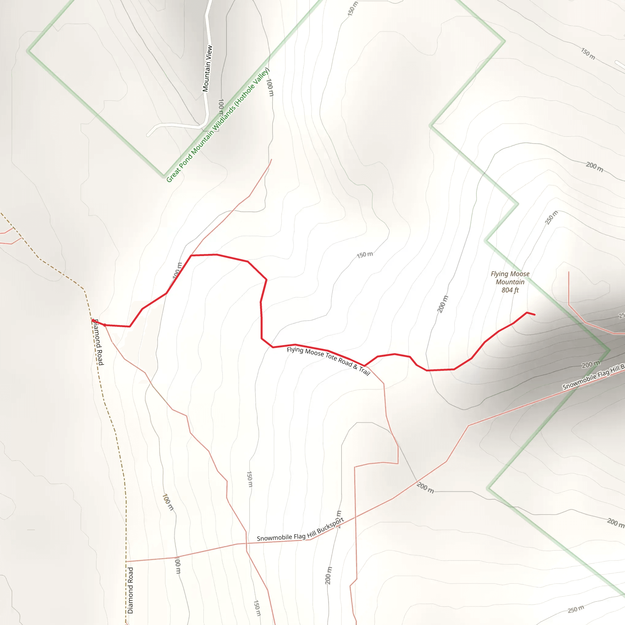 Flying Moose Mountain Trail mobile static map
