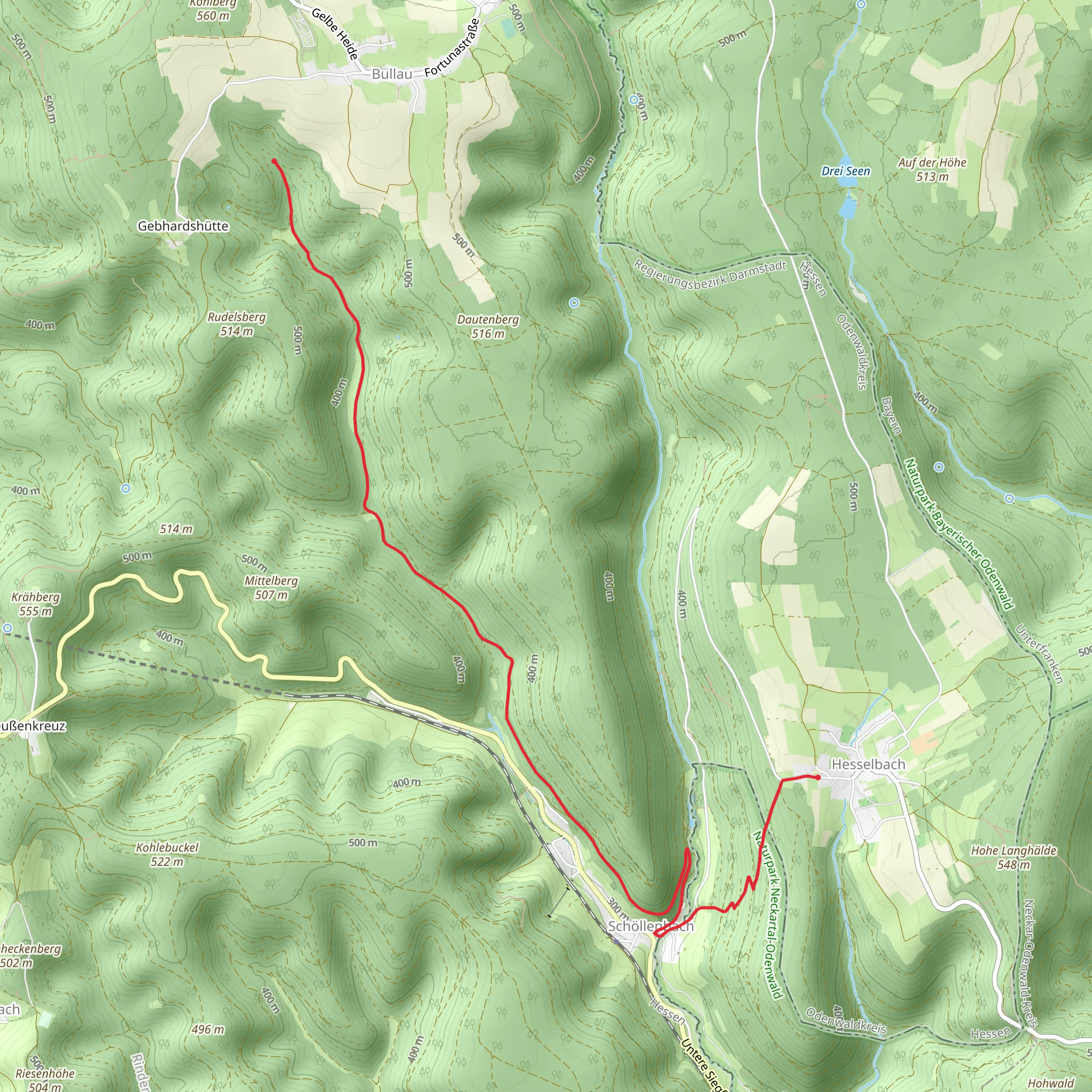 Rutschstein to Hesselbach Walk via Badisch Schöllenbach mobile static map