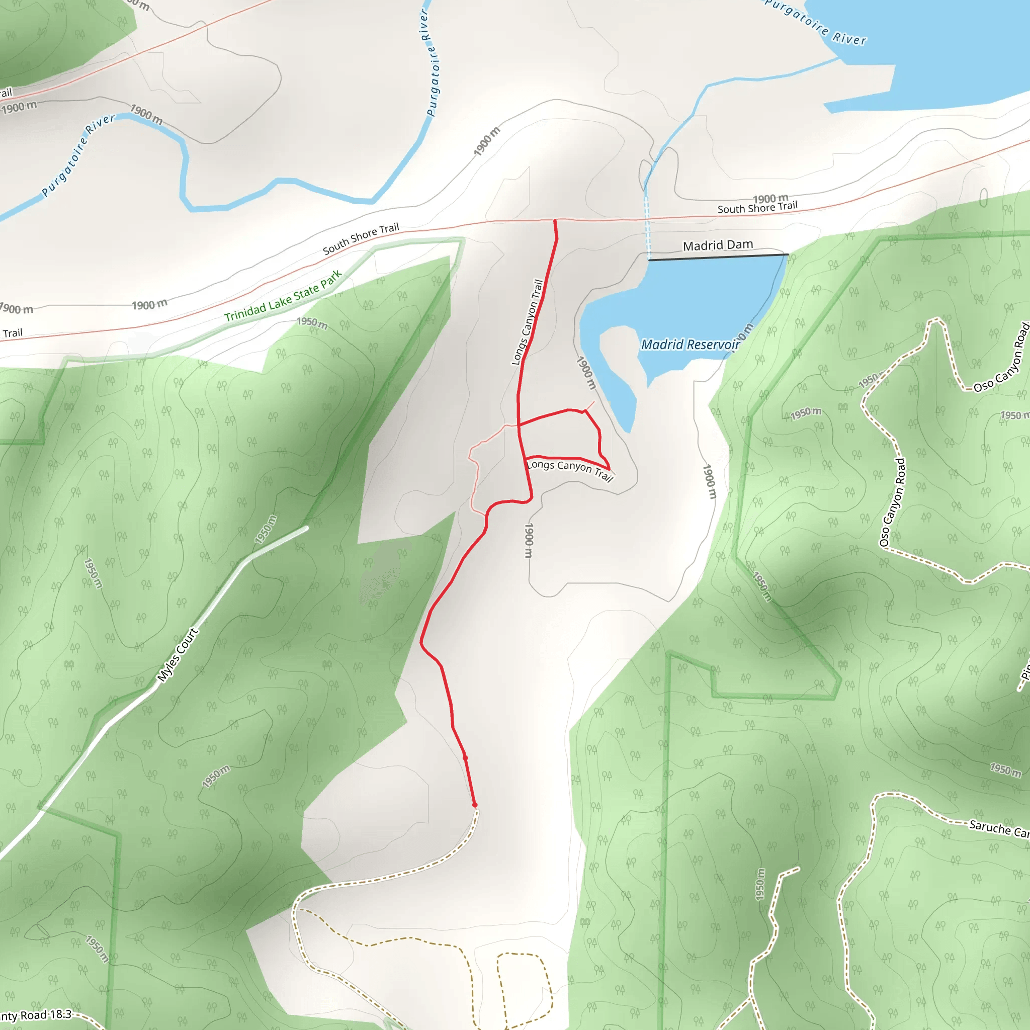 Long Canyon Trail mobile static map