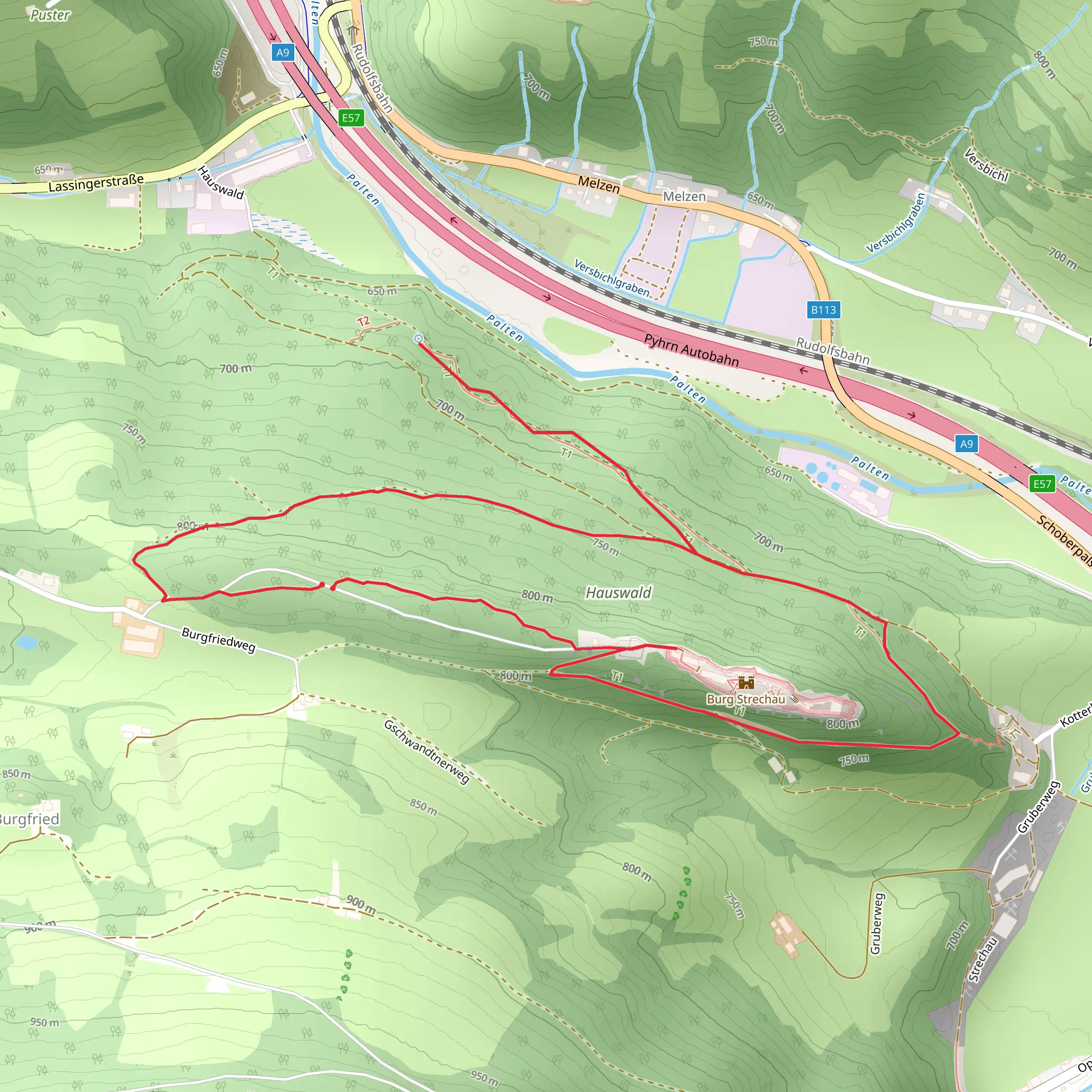 Strechau Castle Loop mobile static map