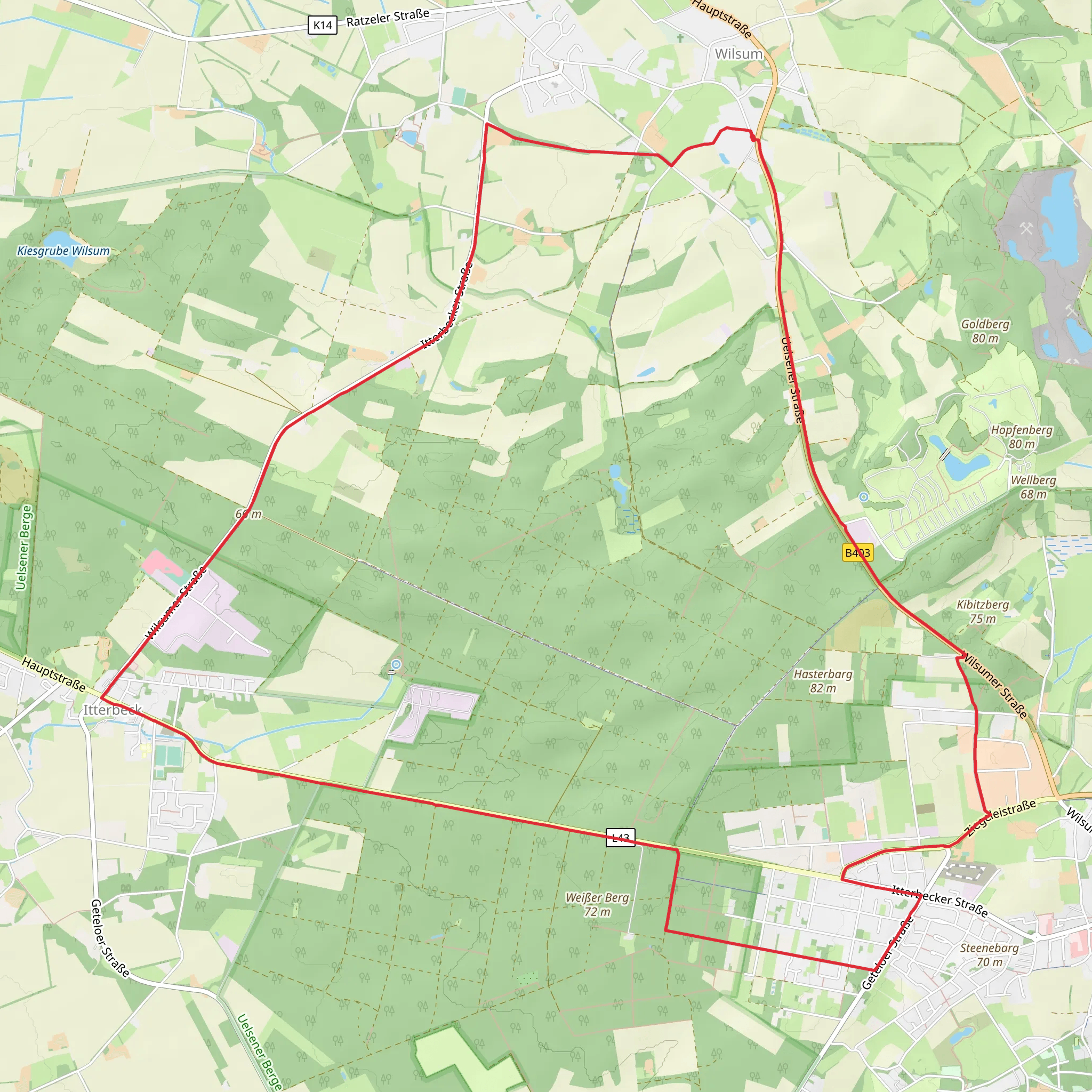 Uelsen and Wilsum Loop mobile static map