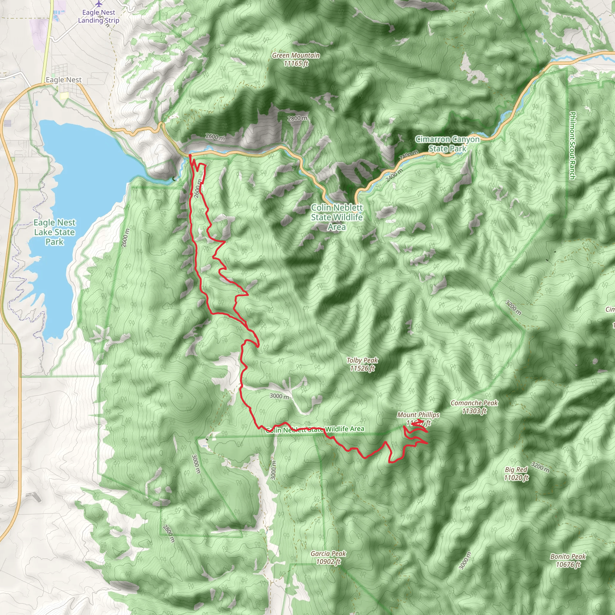 Mount Phillips via Lower Tolby Trail mobile static map