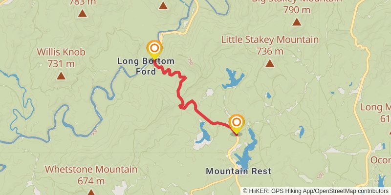 Southeastern Serpentine Trail stage 9 Map