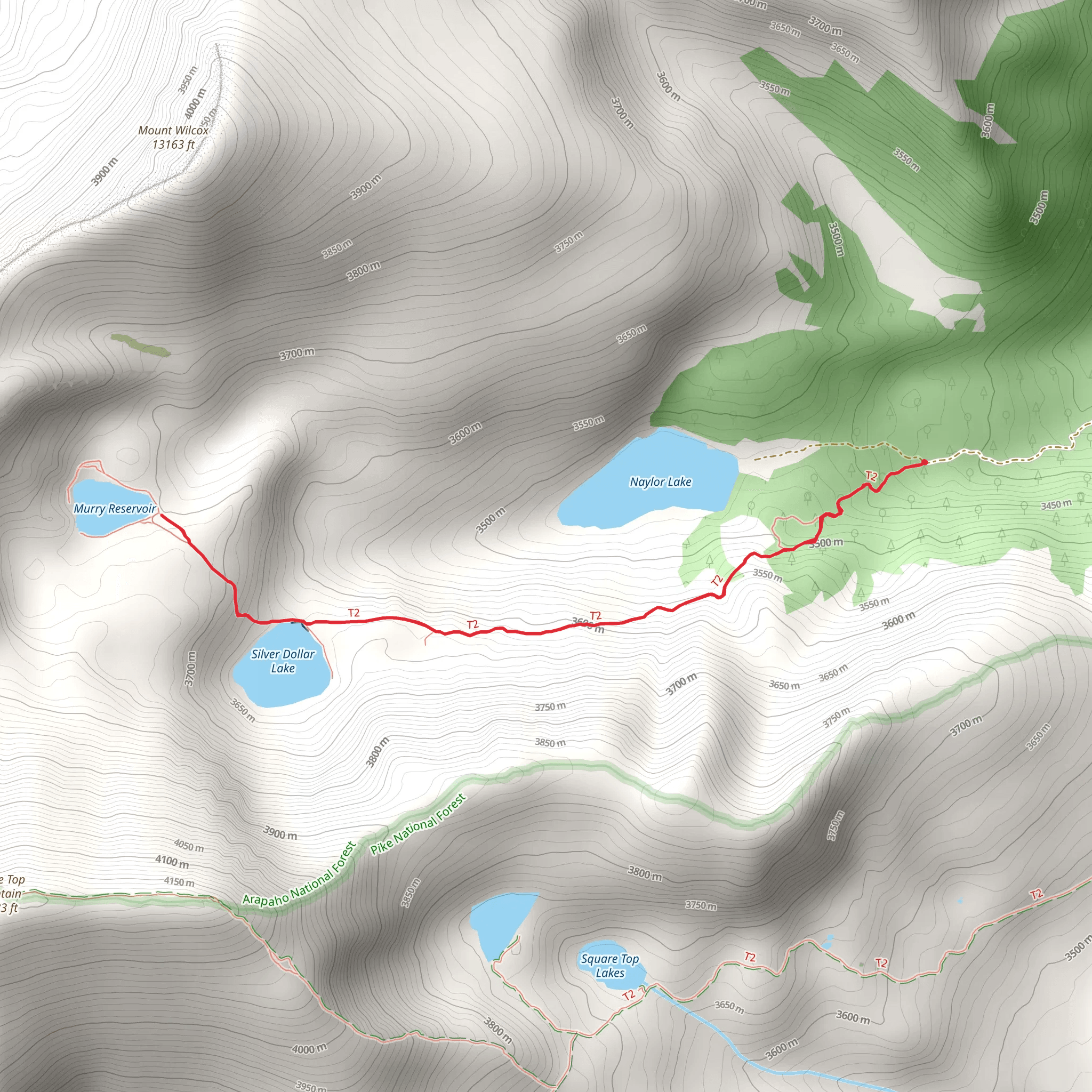 Silver Dollar Lake and Murry Lake mobile static map