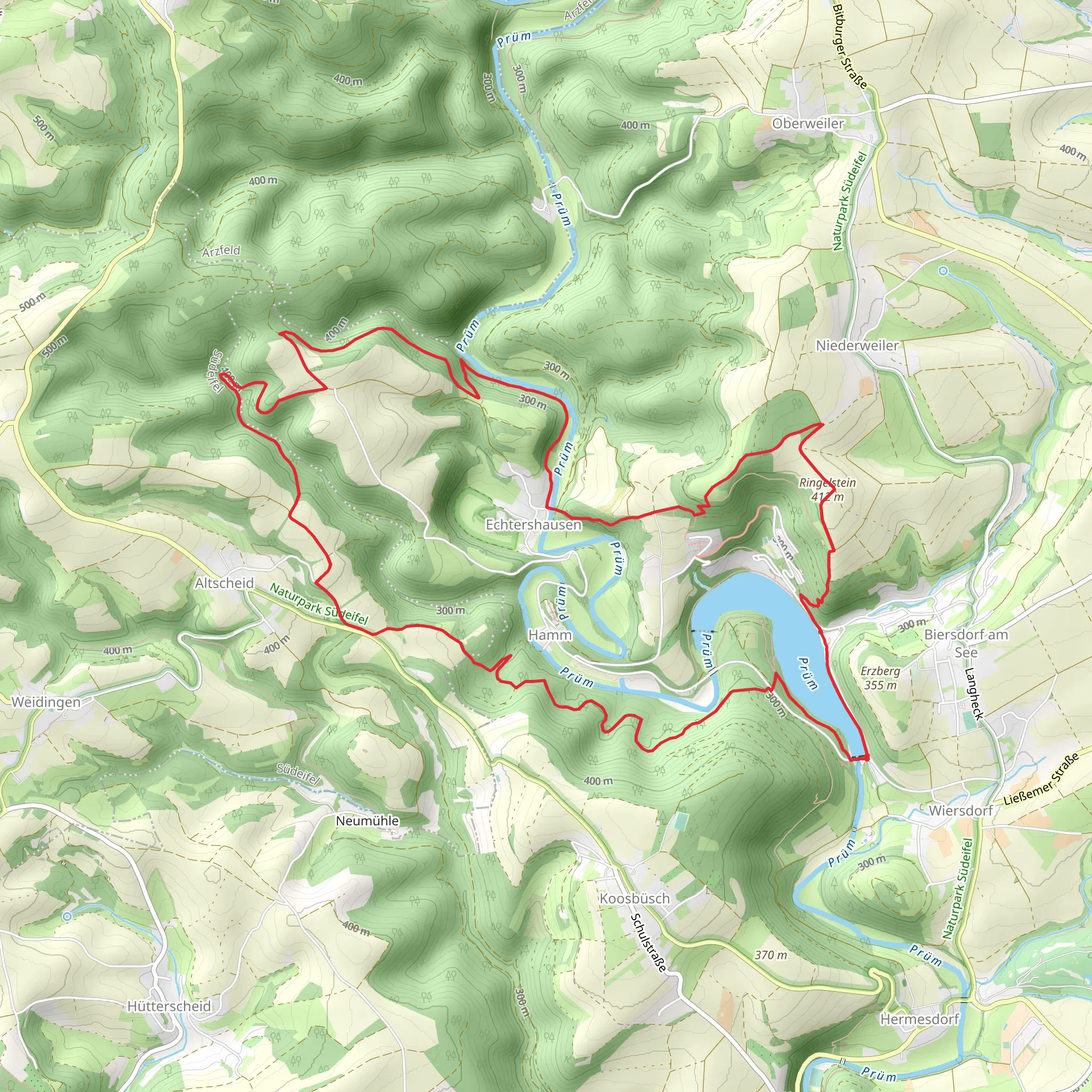 Stausee Bitburg and Echtershausen Loop mobile static map