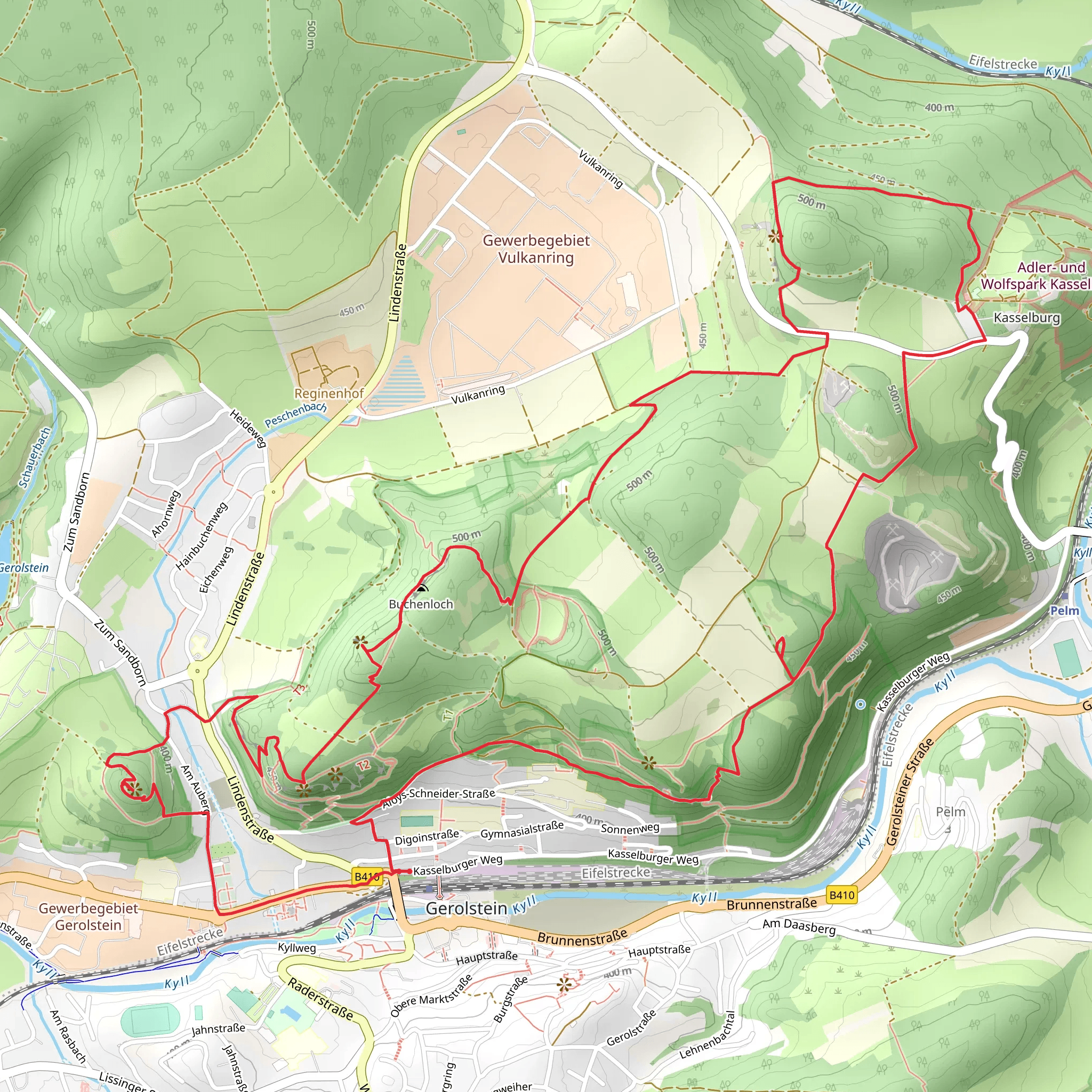 Auberg and Munterley via Eifelsteig and Vulkanweg mobile static map
