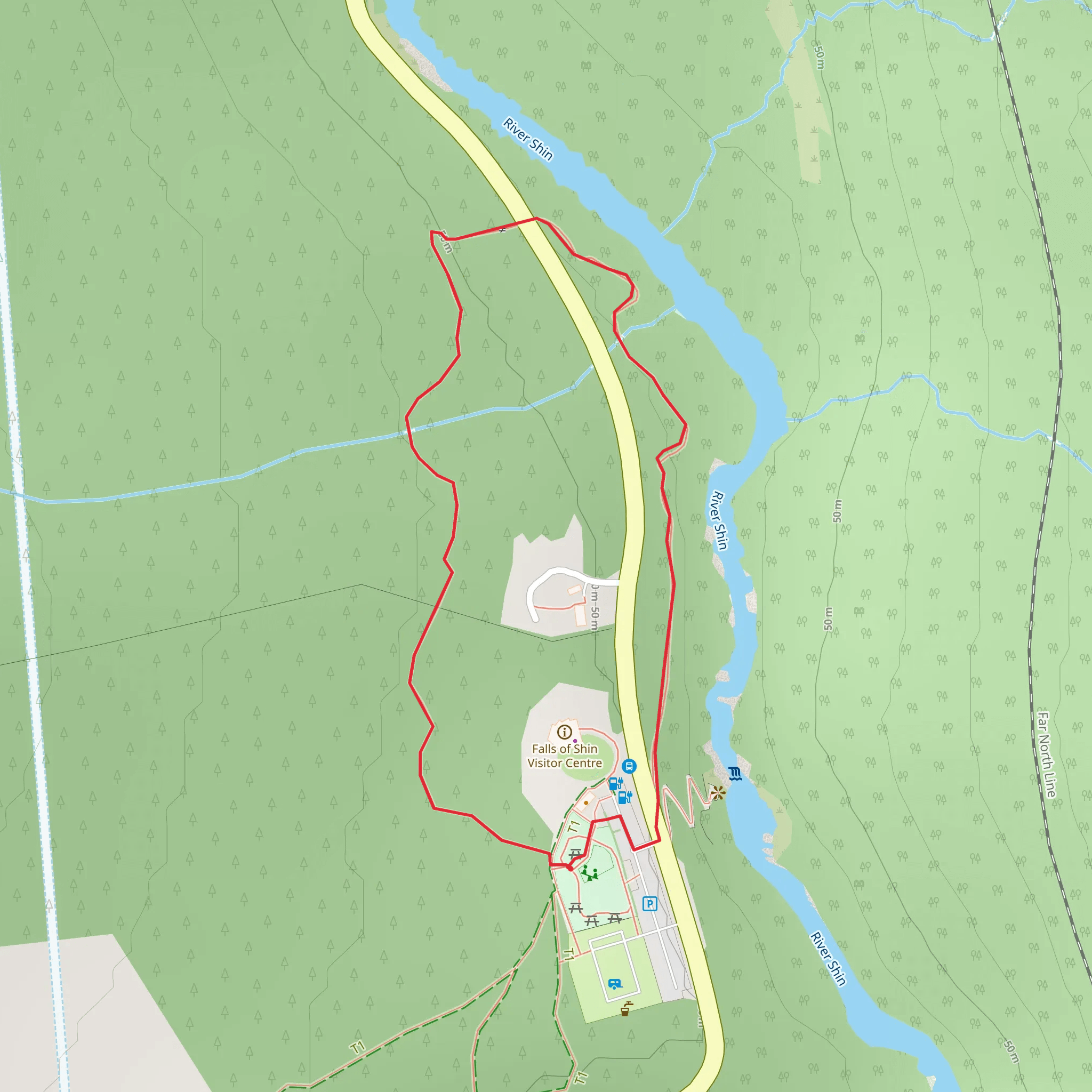 River Shin Loop Trail mobile static map