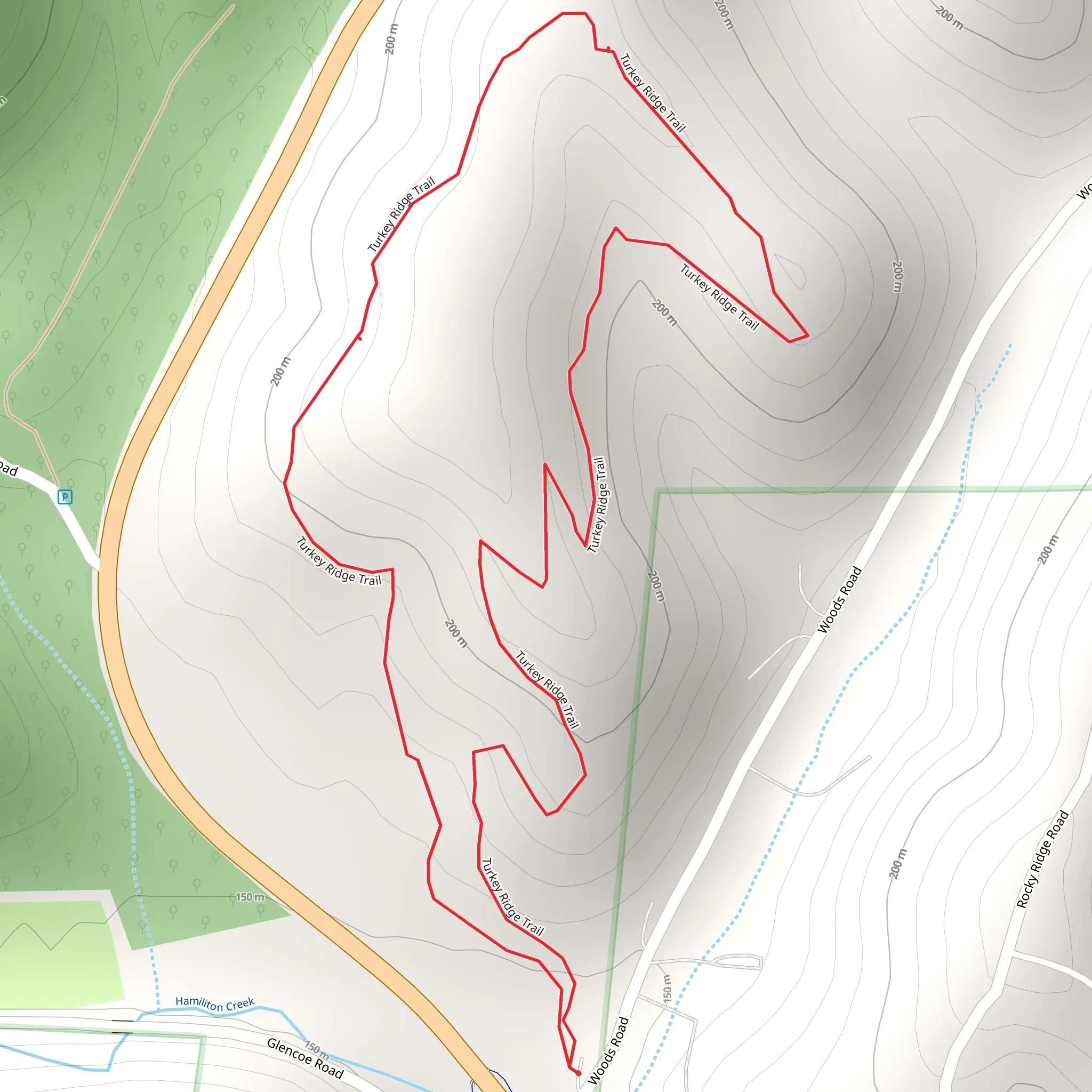 Turkey Ridge Loop Trail mobile static map