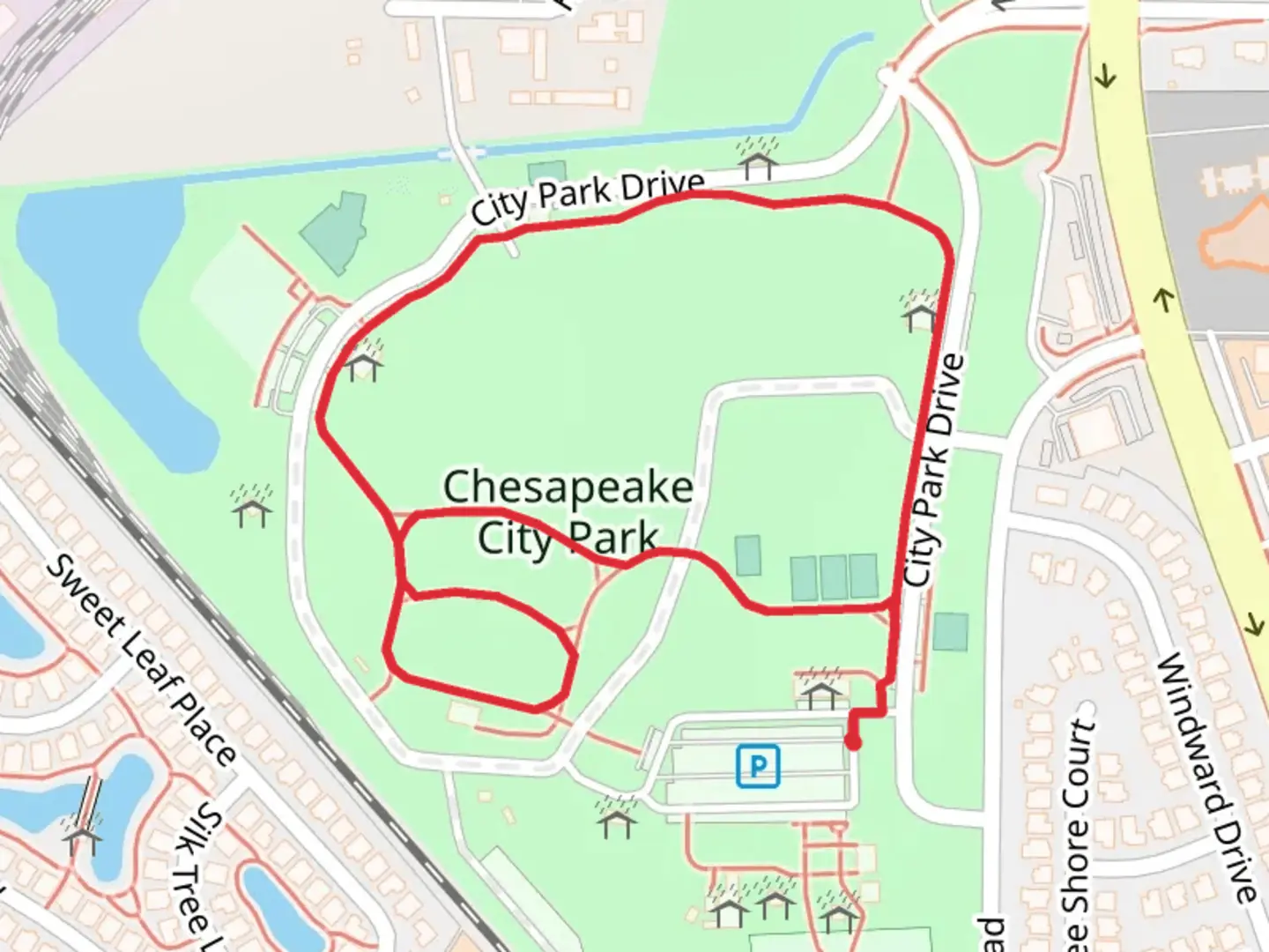 An image depicting the trail Chesapeake City Park Loop and its surrounding area.