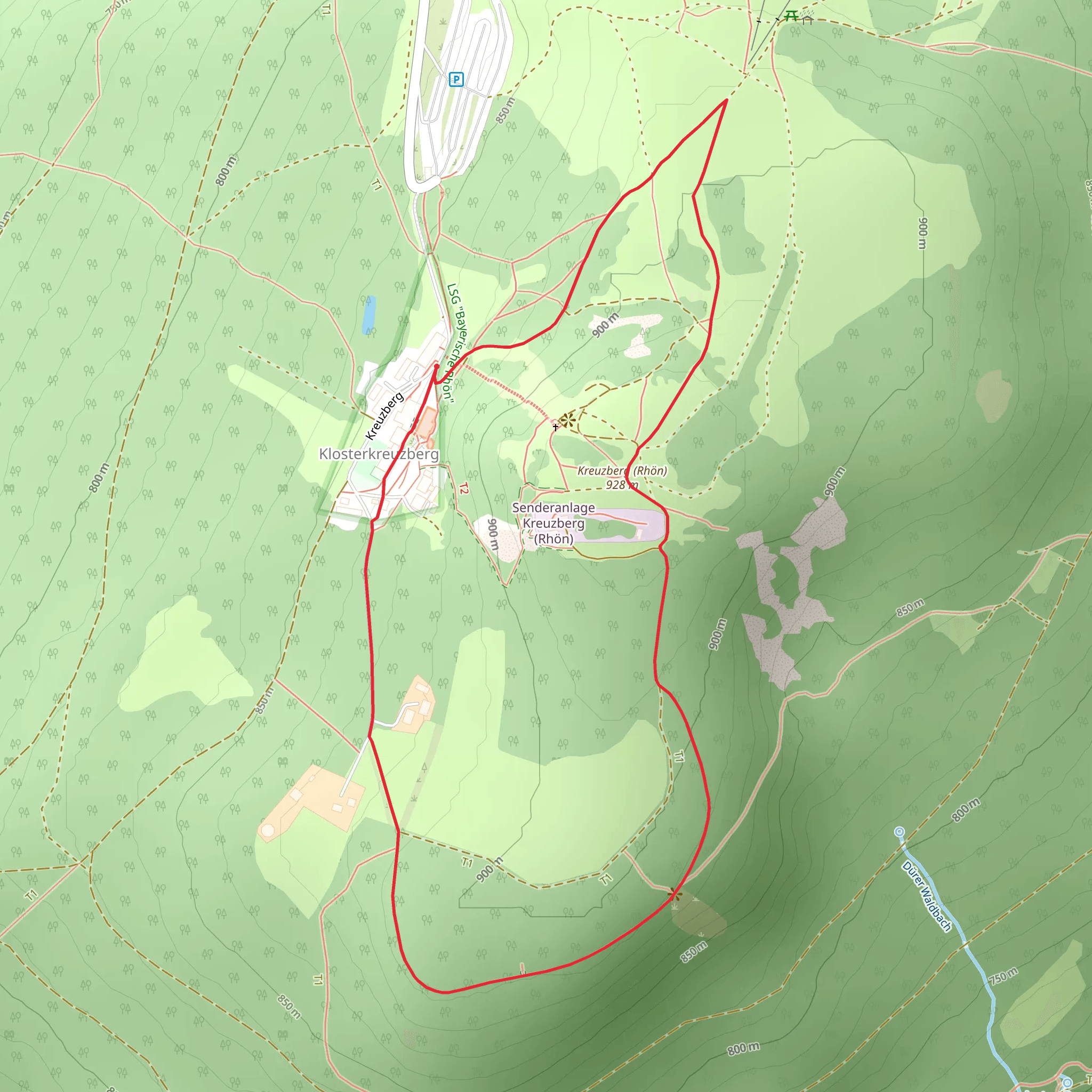 Rhonflieger and Kreuzberg Loop mobile static map