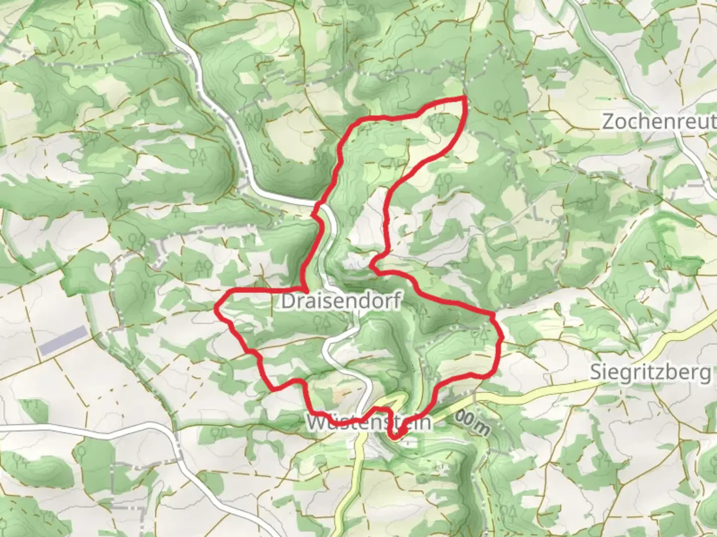 An image depicting the trail Aufsess Rundwanderweg Gelber Ring Loop and its surrounding area.