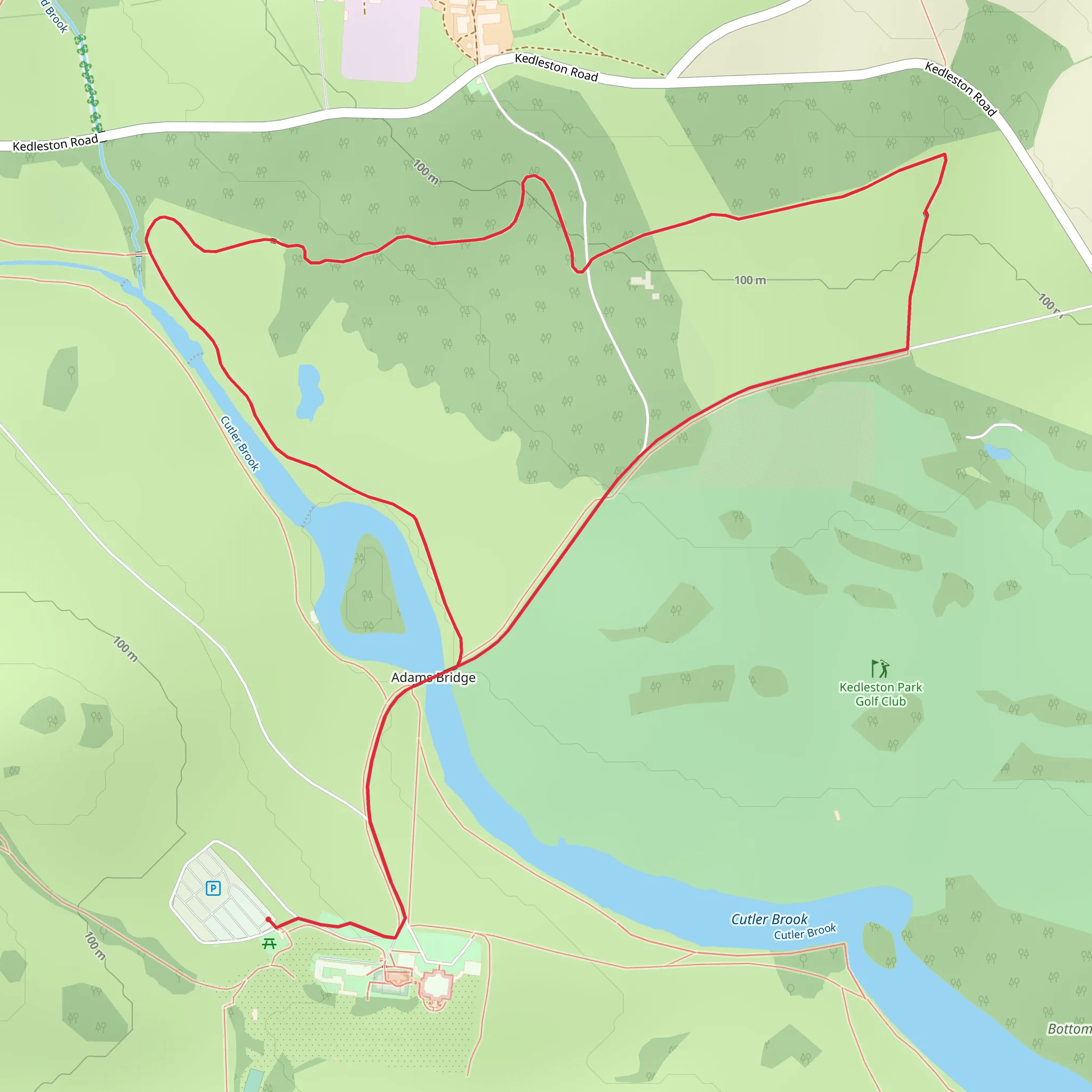 Kedleston Park Loop mobile static map