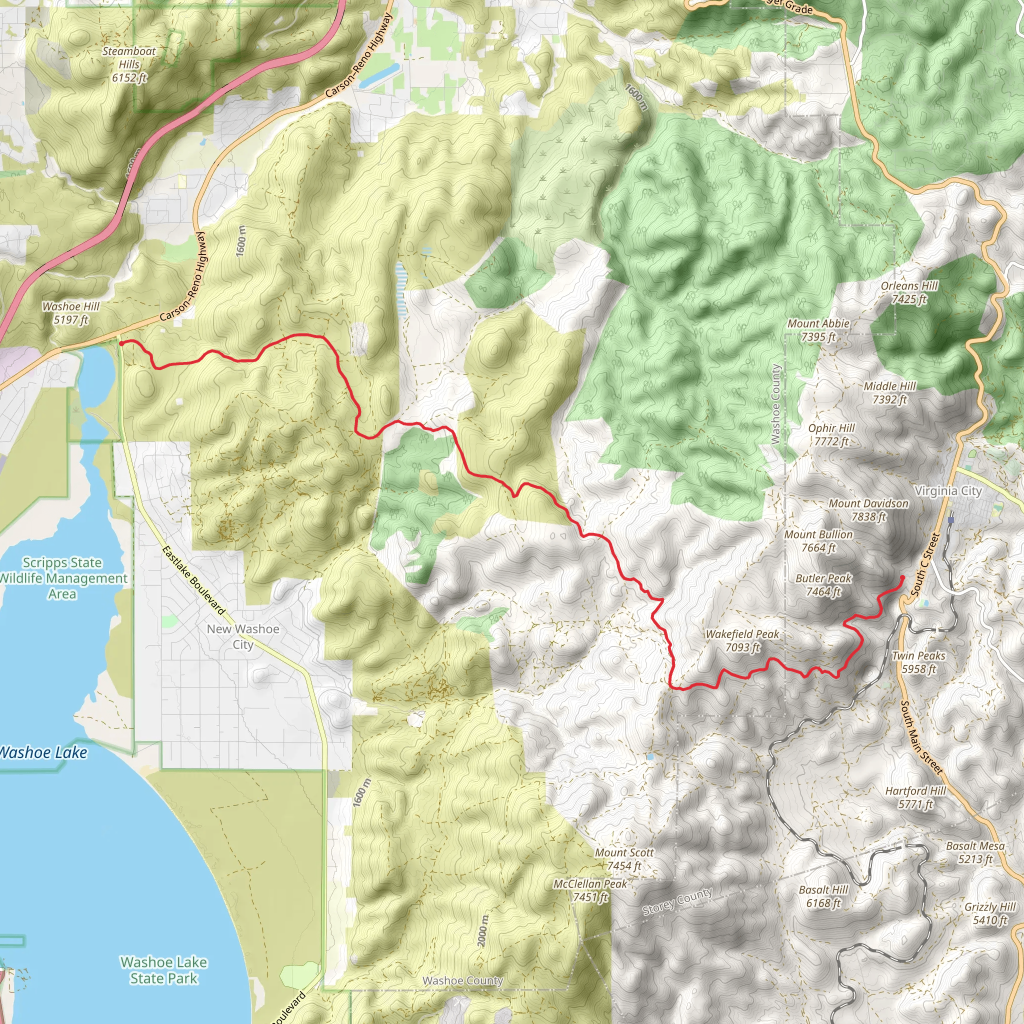 Wakefield Peak via ADT mobile static map